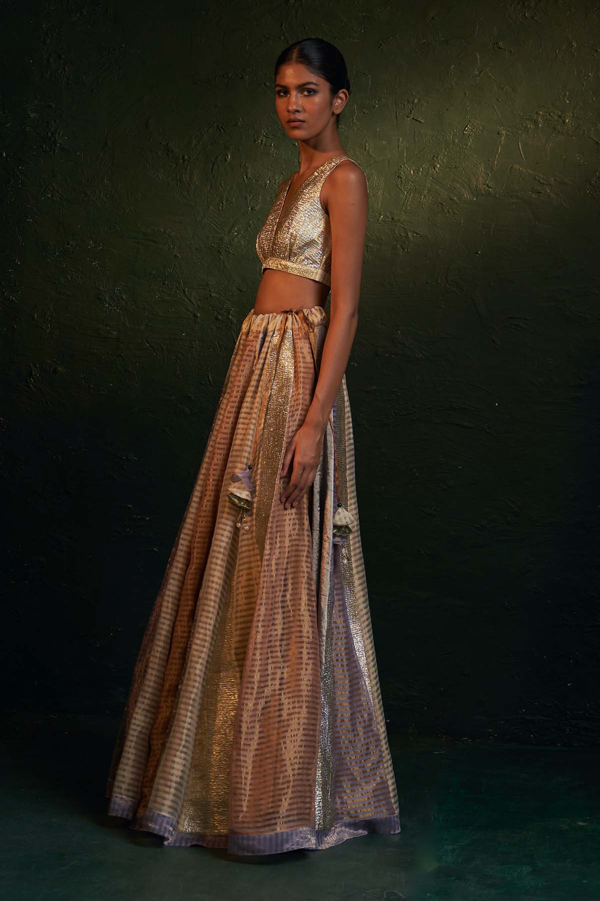 Multicolor Gota Work Lehenga Set