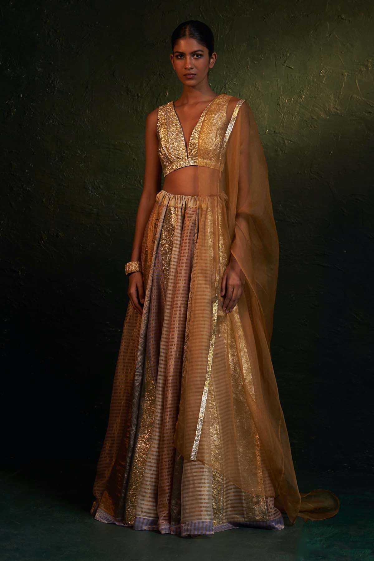 Buy Multicolor Gota Work Lehenga Set Online