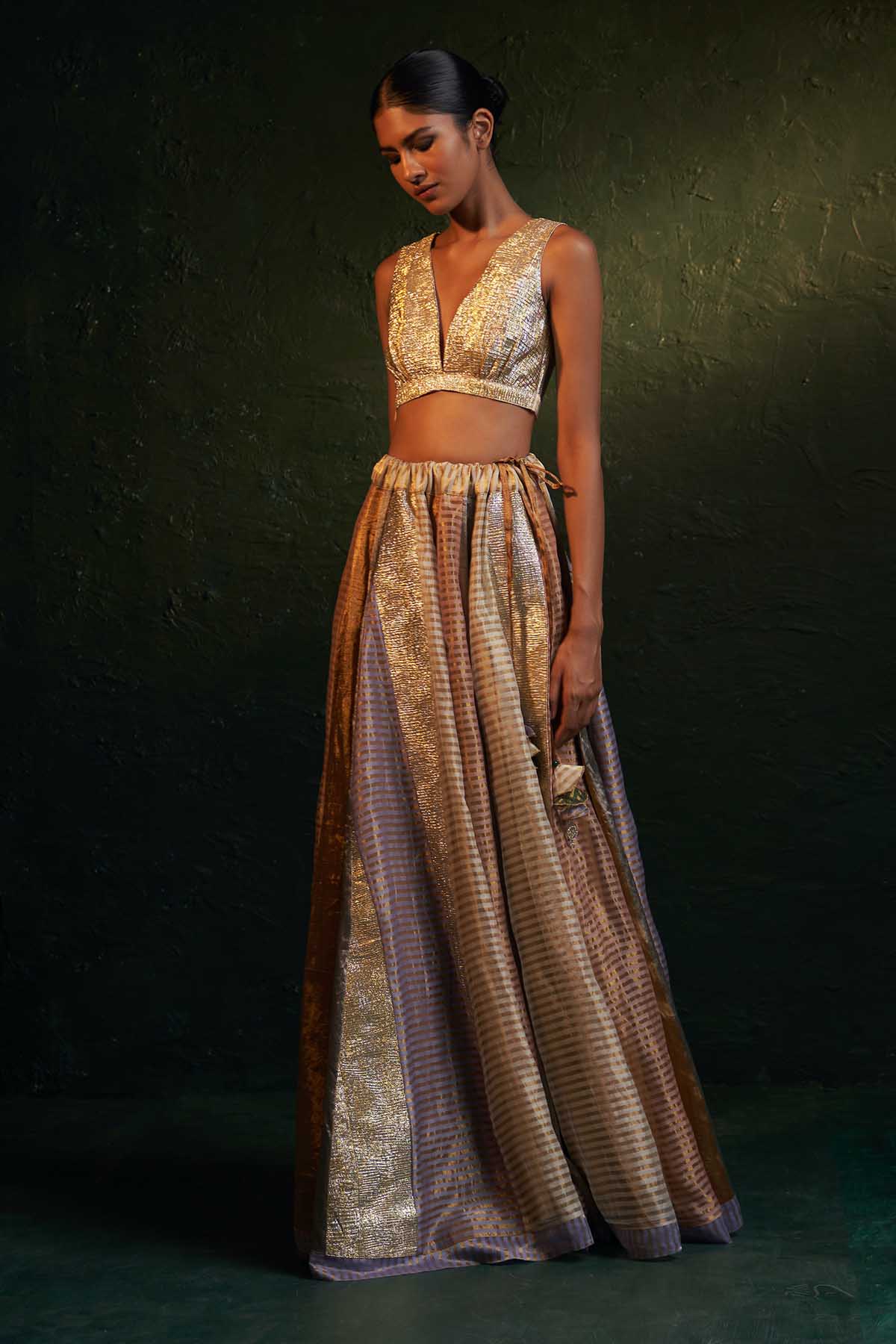 Multicolor Gota Work Lehenga Set