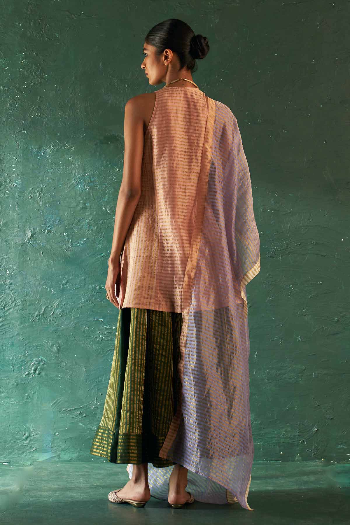 Multicolor Halter Neck Kurta Set