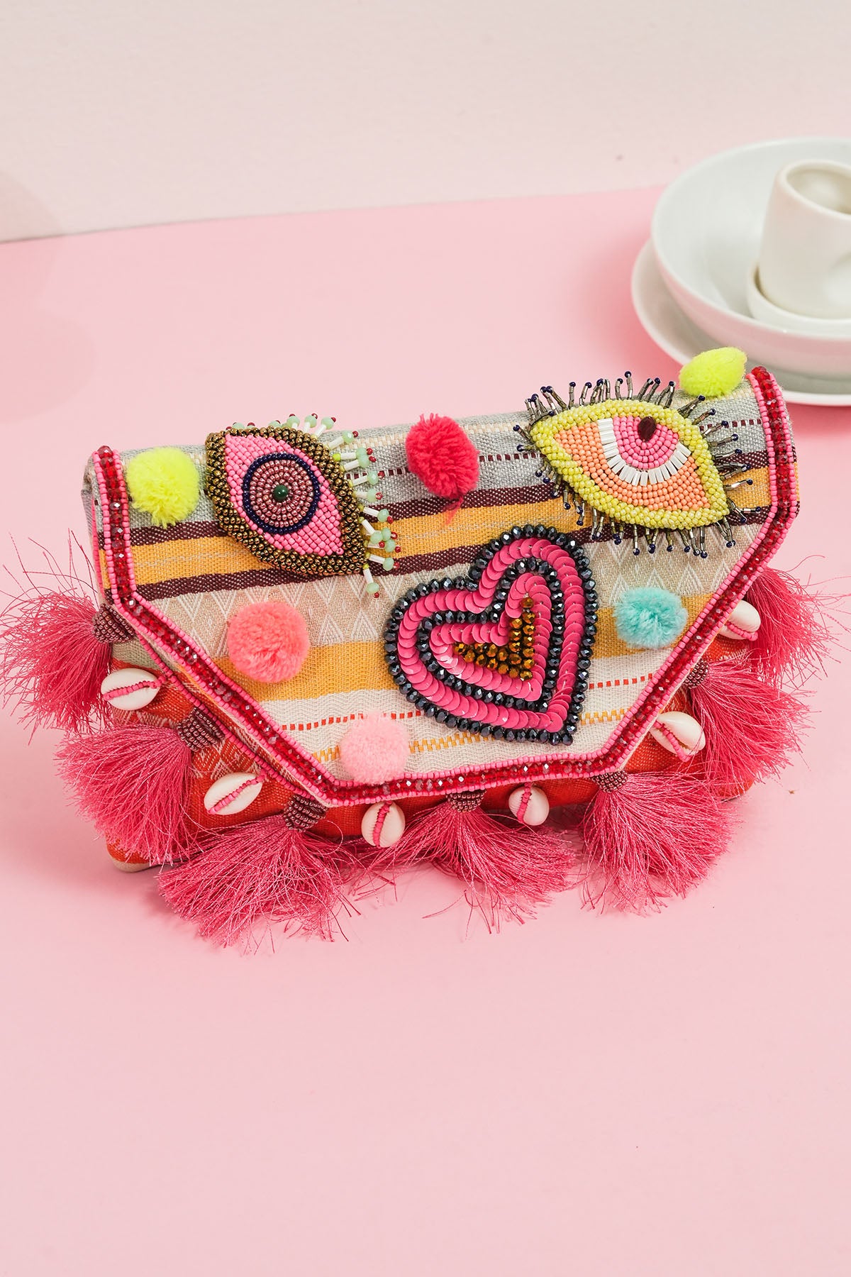 Multicolor Hand Crafted Clutch