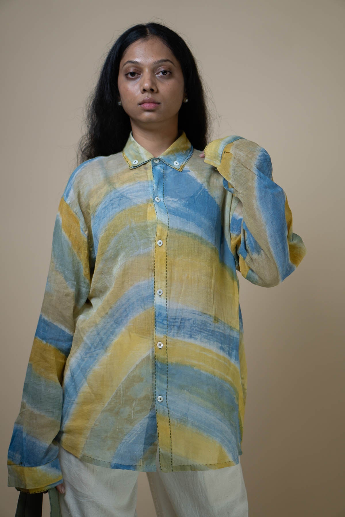 Buy Multicolor Hand Painted Shirt by Lafaani for women online at ScrollnShops