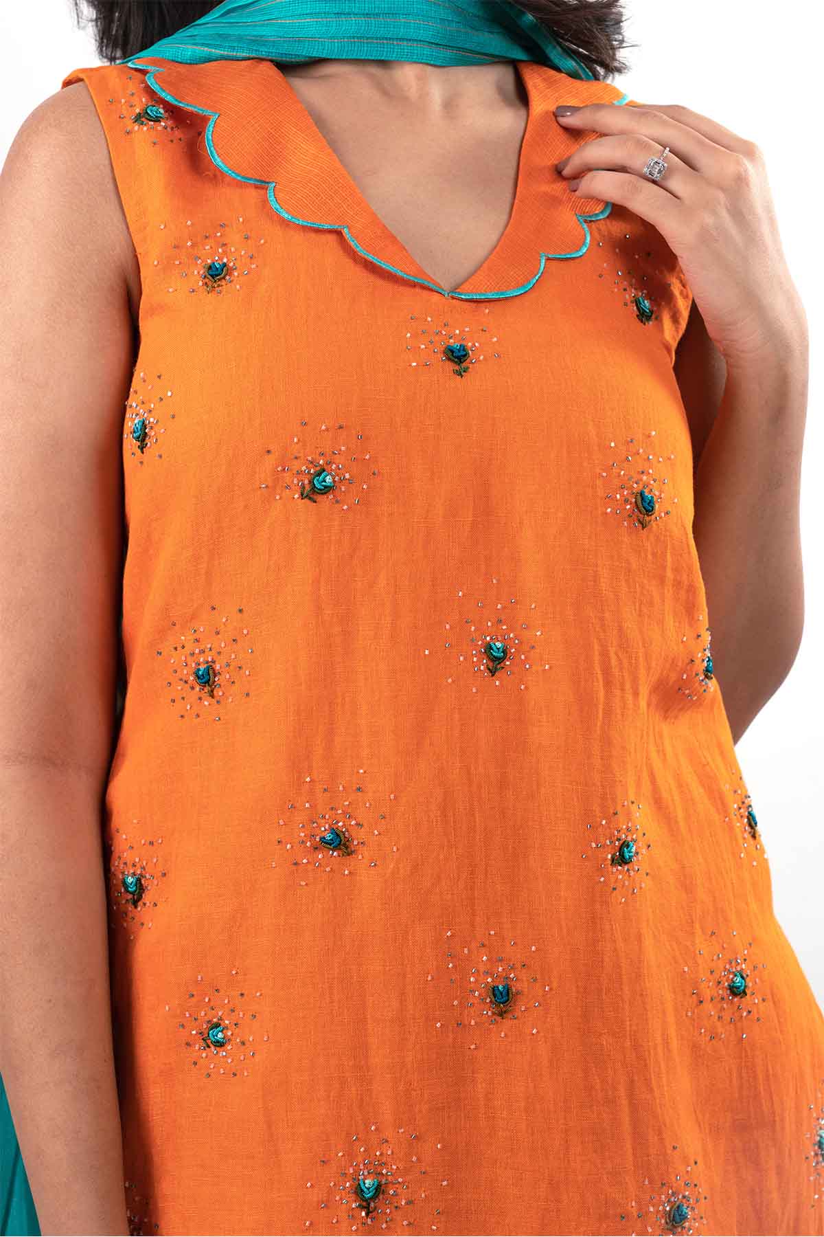 Multicolor Hand Work Kurta Set