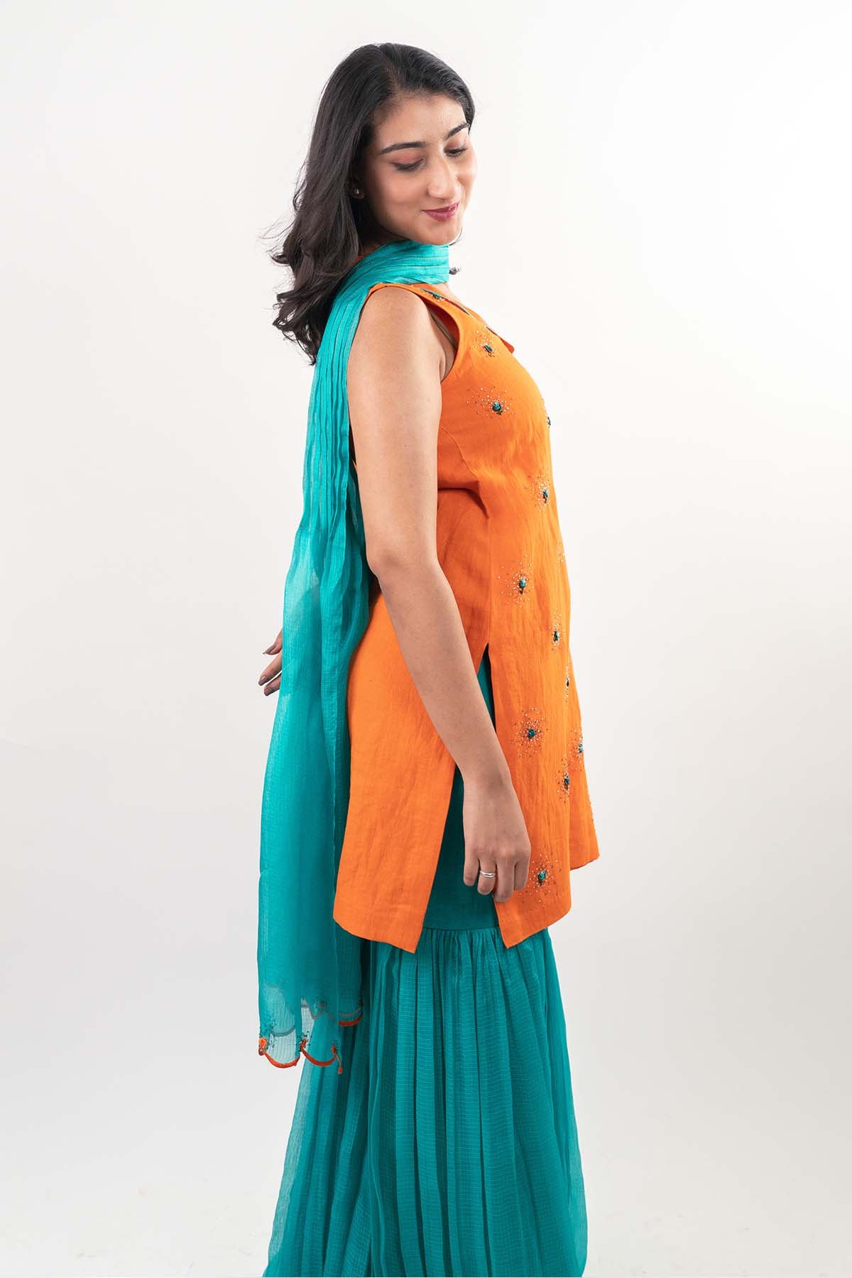 Multicolor Hand Work Kurta Set