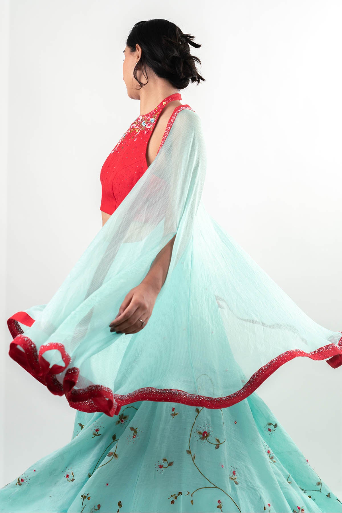 Multicolor Hand Work Lehenga Set