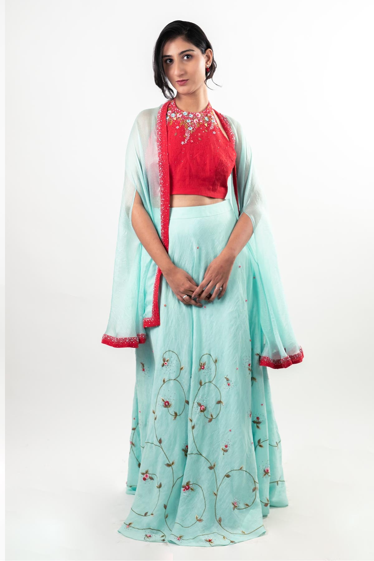 Multicolor Hand Work Lehenga Set