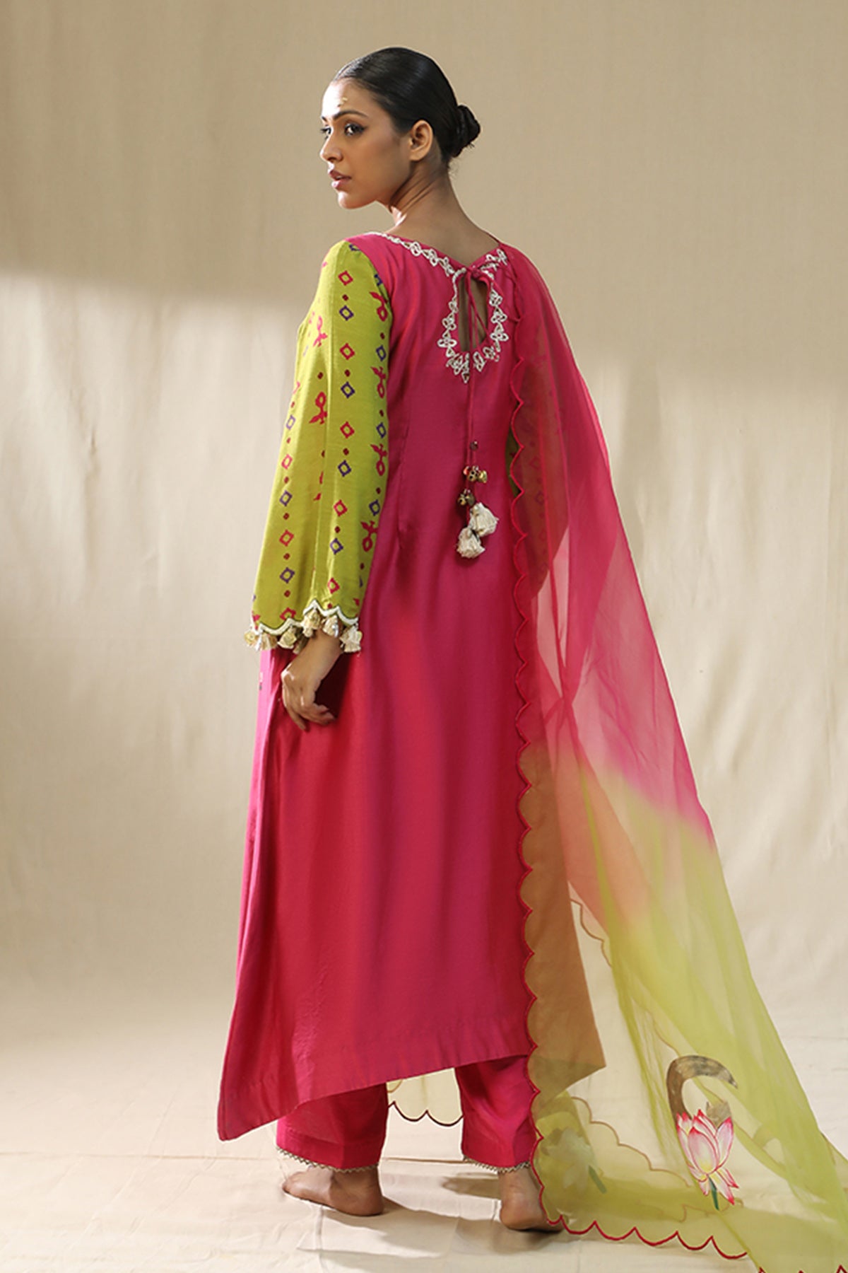 Multicolor Handpainted Kurta Set