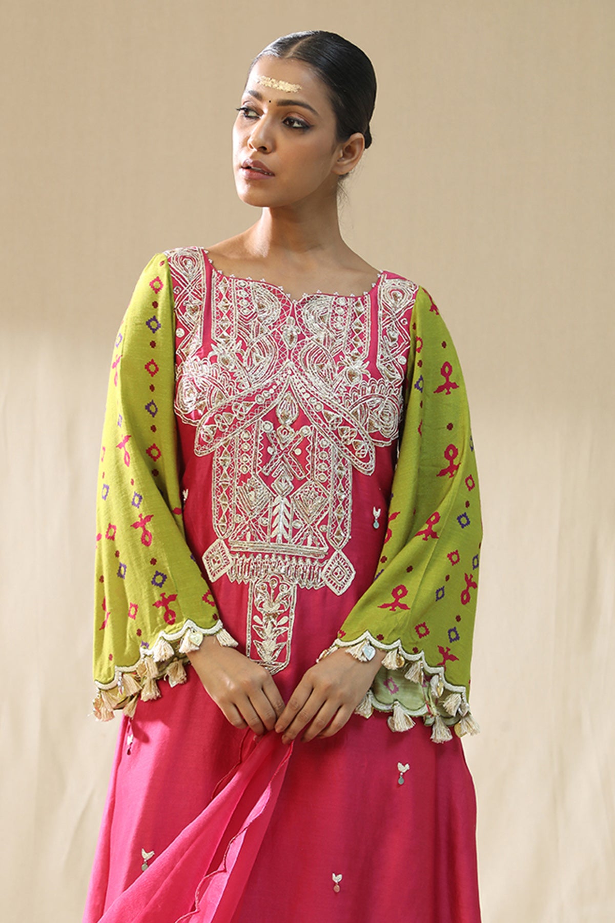 Multicolor Handpainted Kurta Set