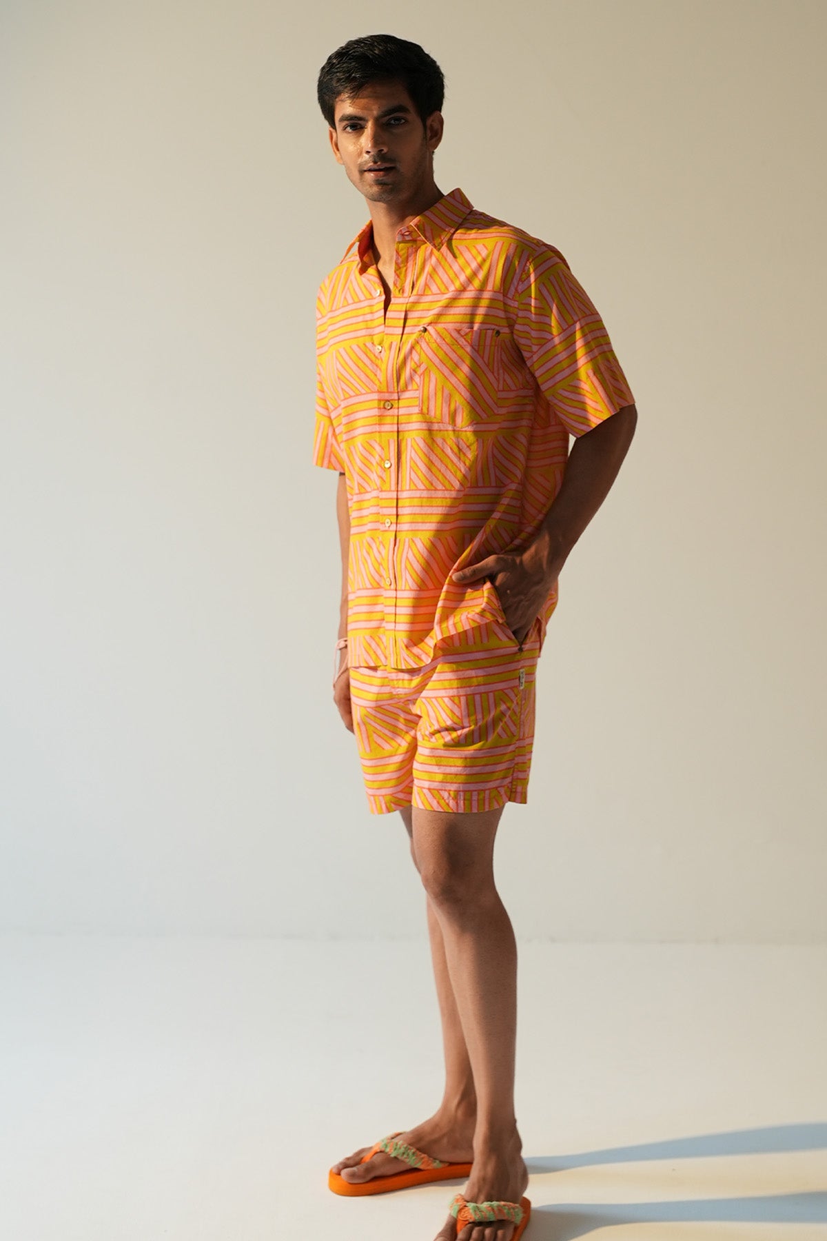 Multicolor Heavy Poplin Shorts