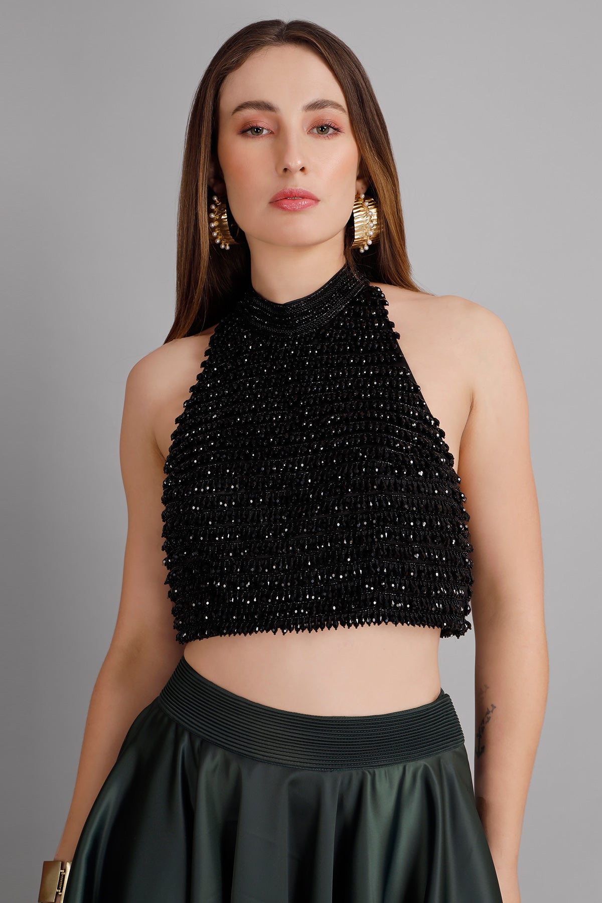 Multicolor High-Low Skirt Set