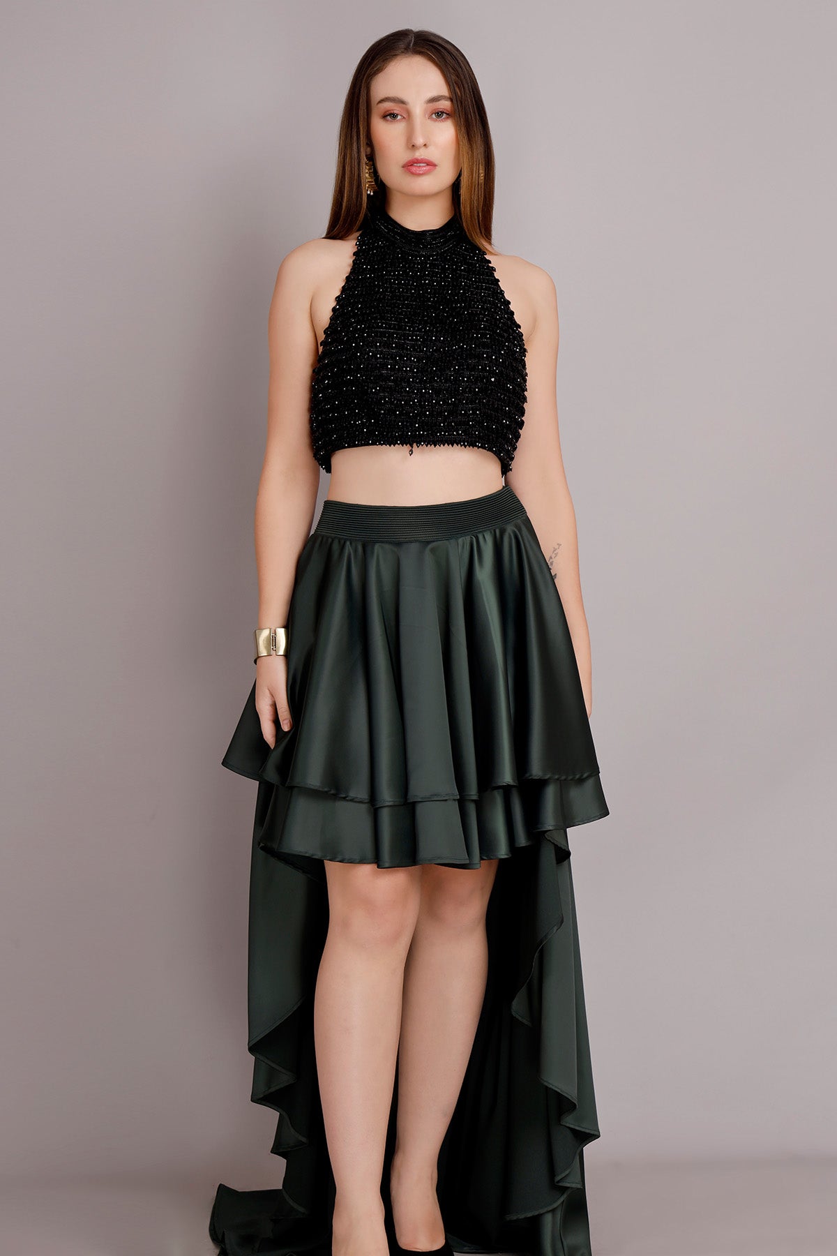Buy Multicolor High-Low Skirt Set by Harshita for women online at ScrollnShops