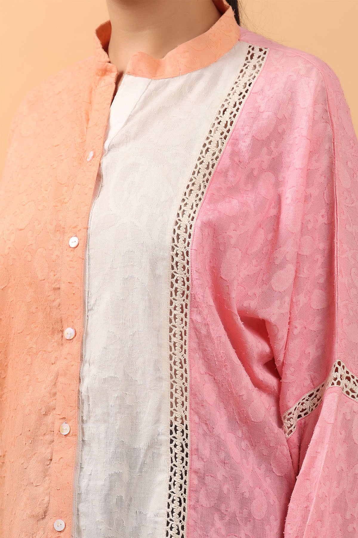 Multicolor Lace Detail Shirt