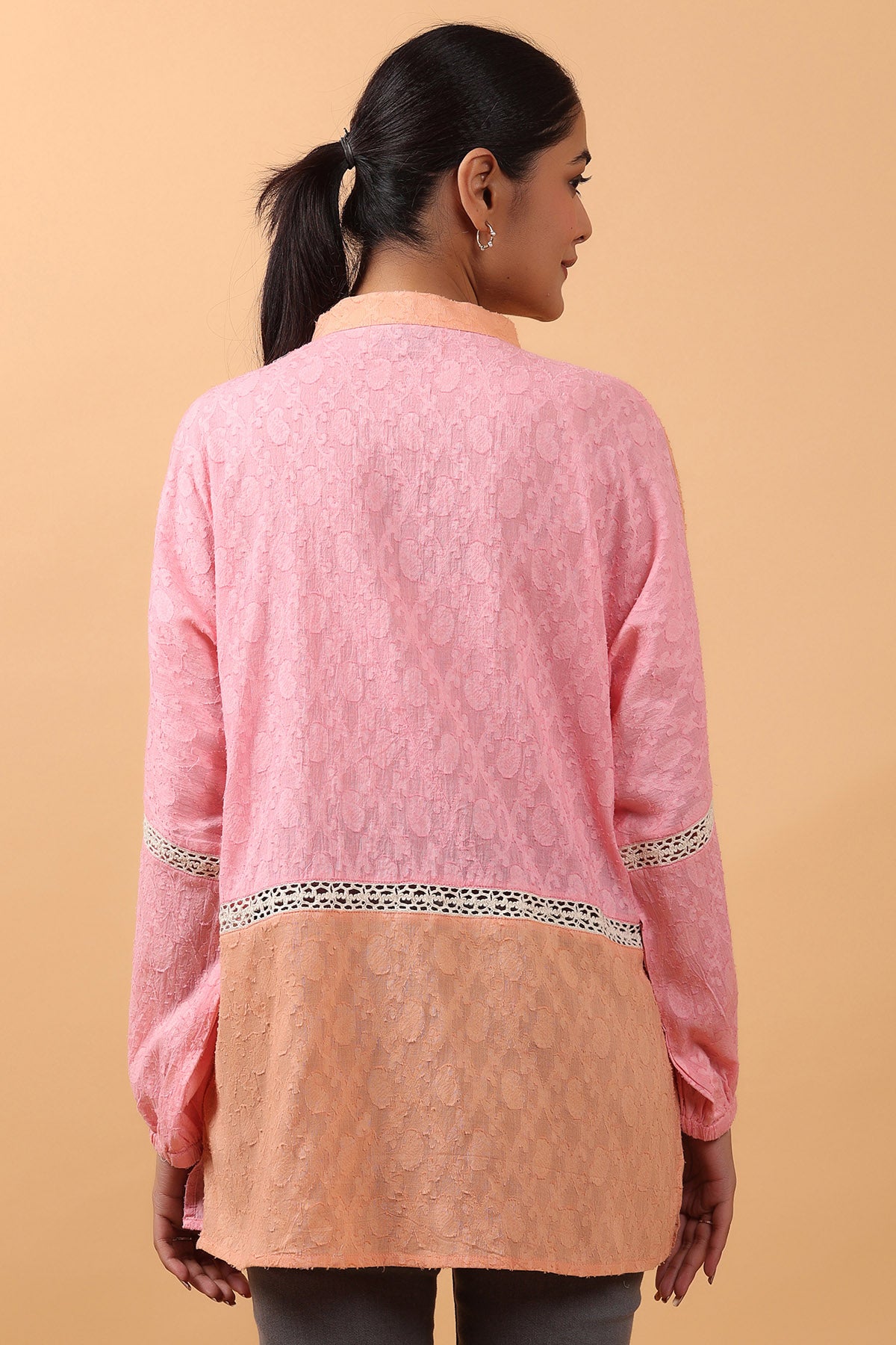 Multicolor Lace Detail Shirt