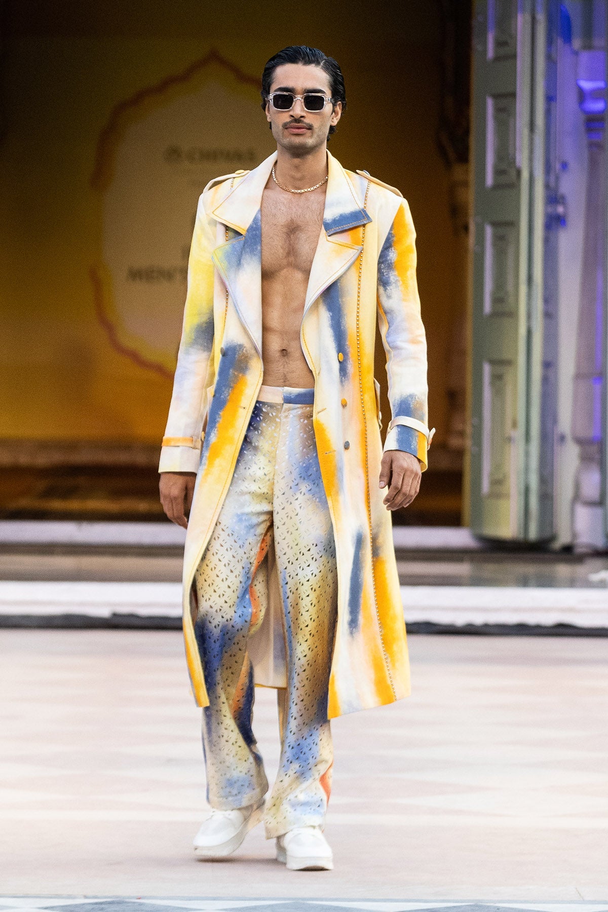 Buy Multicolor Laser Cut Trousers by Mandira Wirk for men online at ScrollnShops