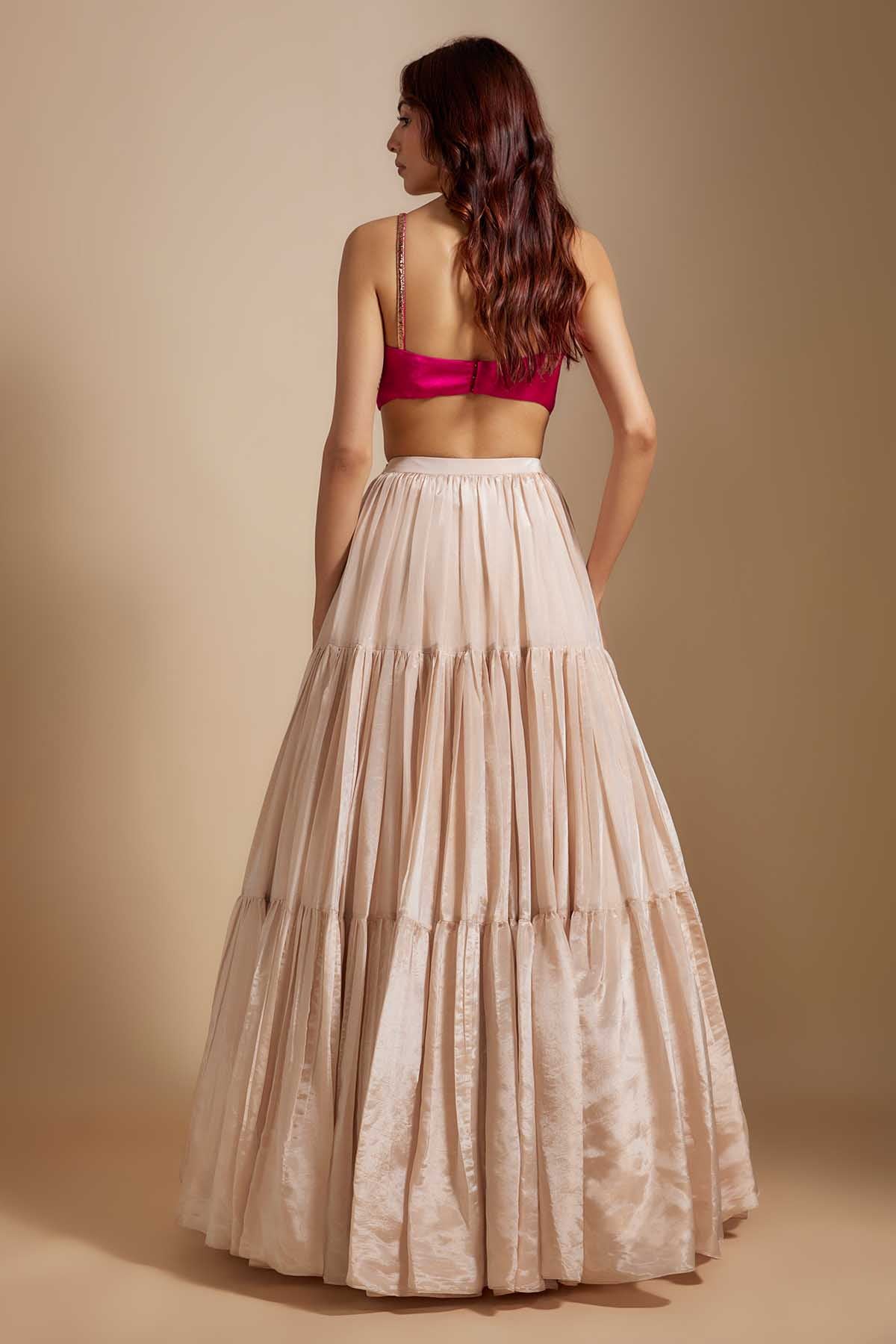 Multicolor Layered Lehenga Set