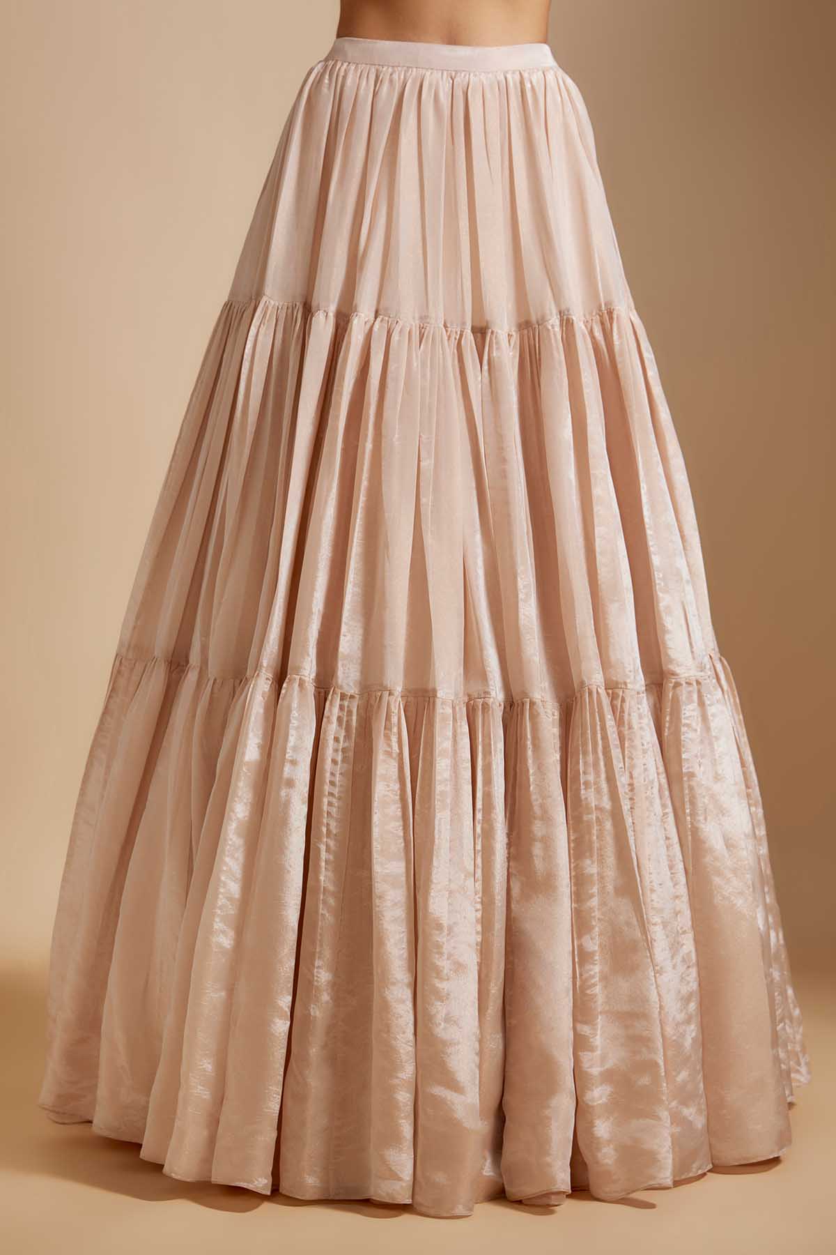 Multicolor Layered Lehenga Set