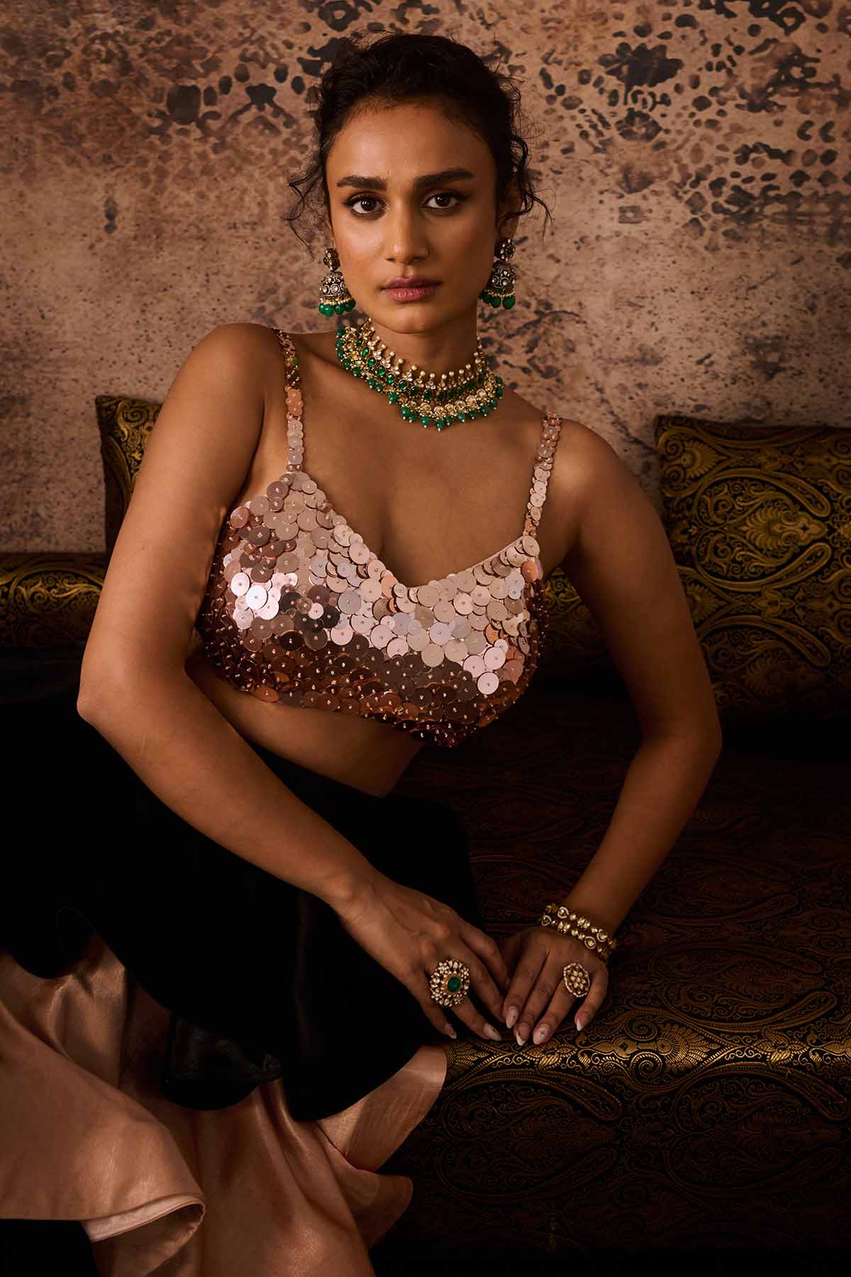 Multicolor Layered Skirt Set