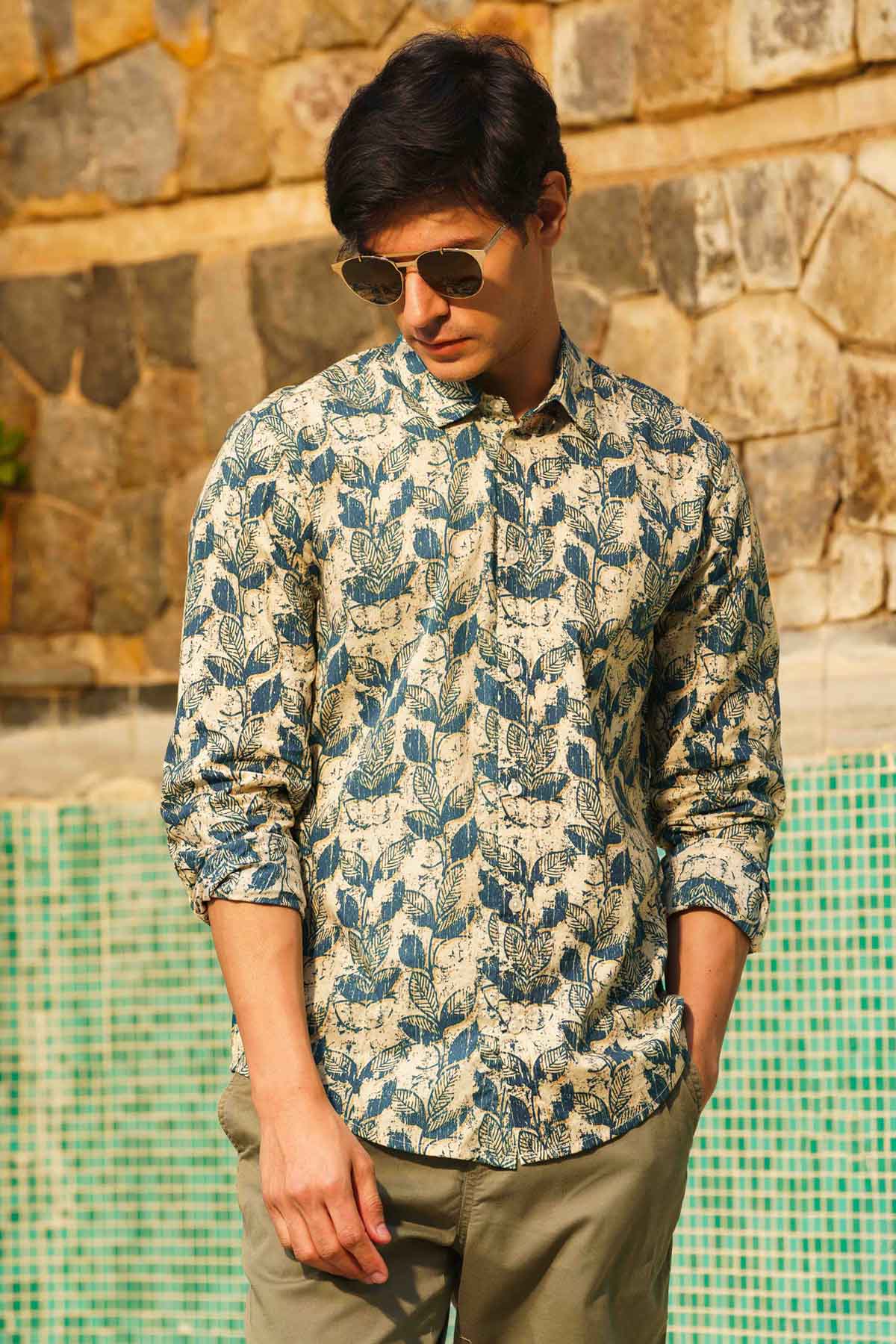 Multicolor Leaf Printed Shirt