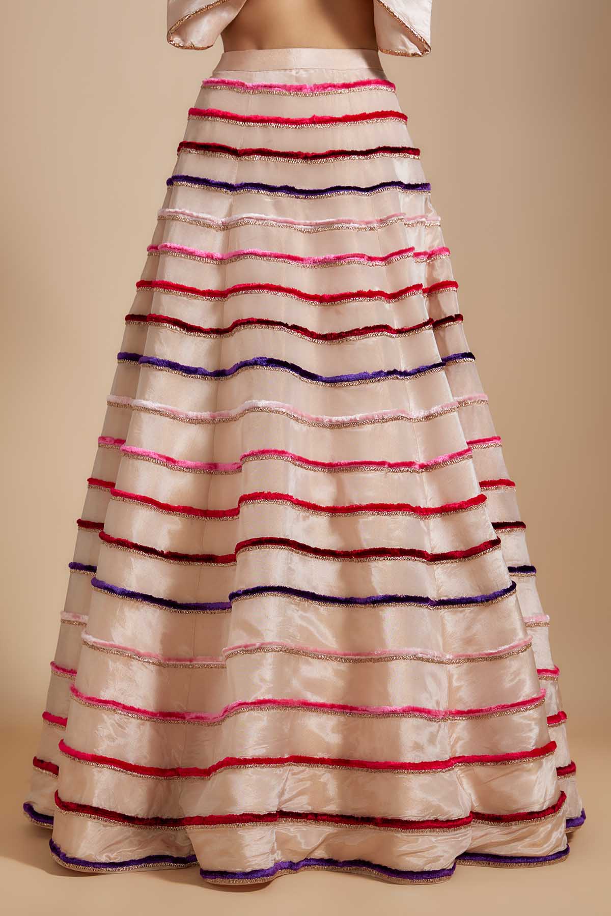 Multicolor Lehenga & Bow Blouse