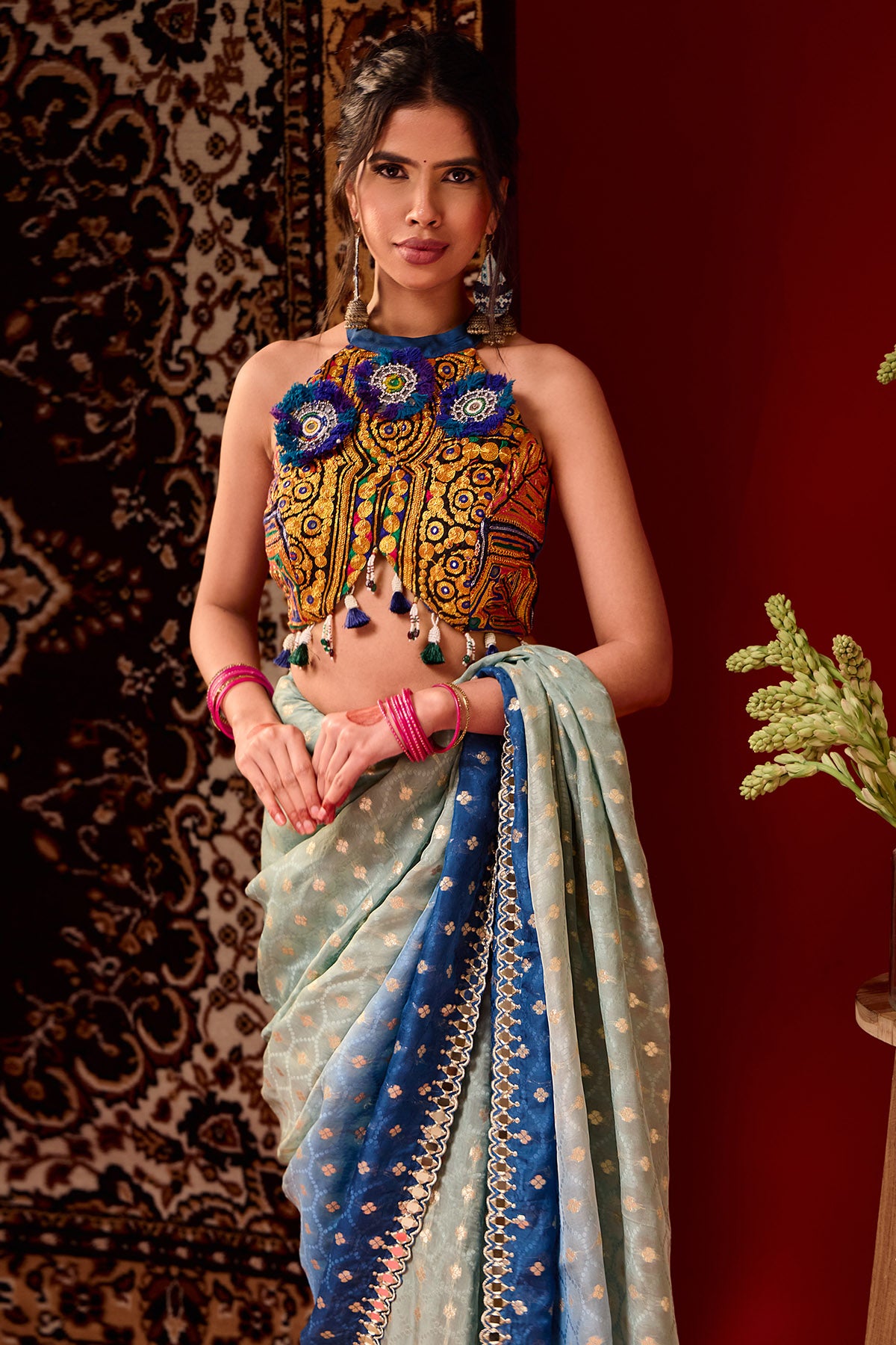 Multicolor Marodi Saree Blouse