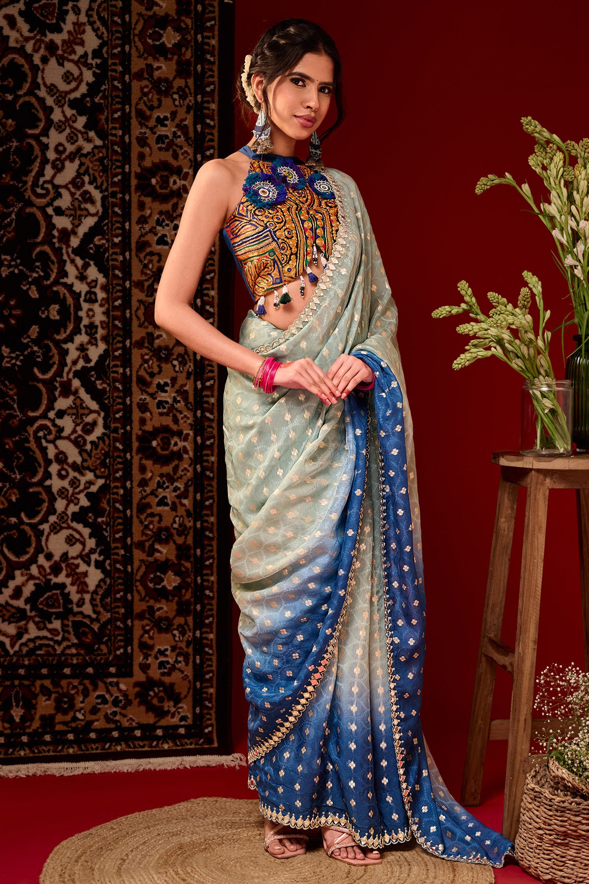 Multicolor Marodi Saree Blouse