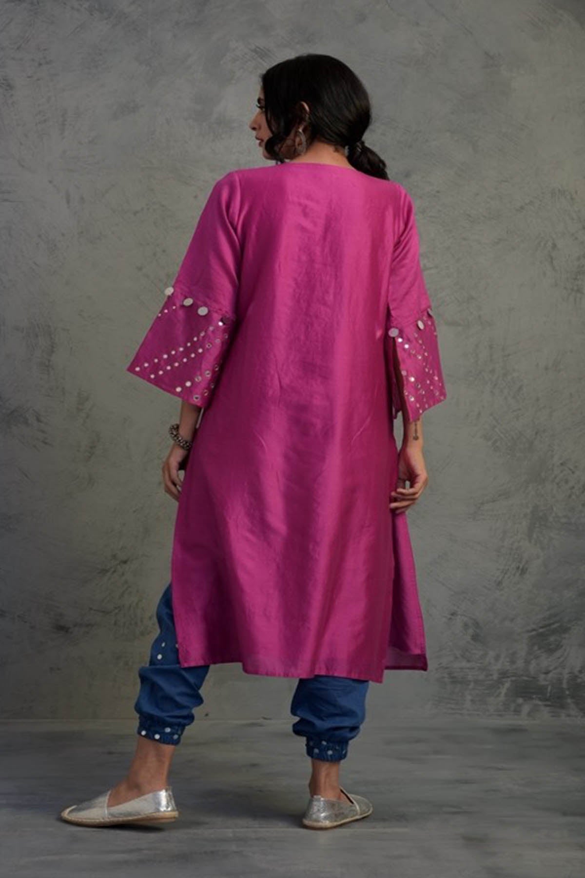Multicolor Mirror Work Kurta Set