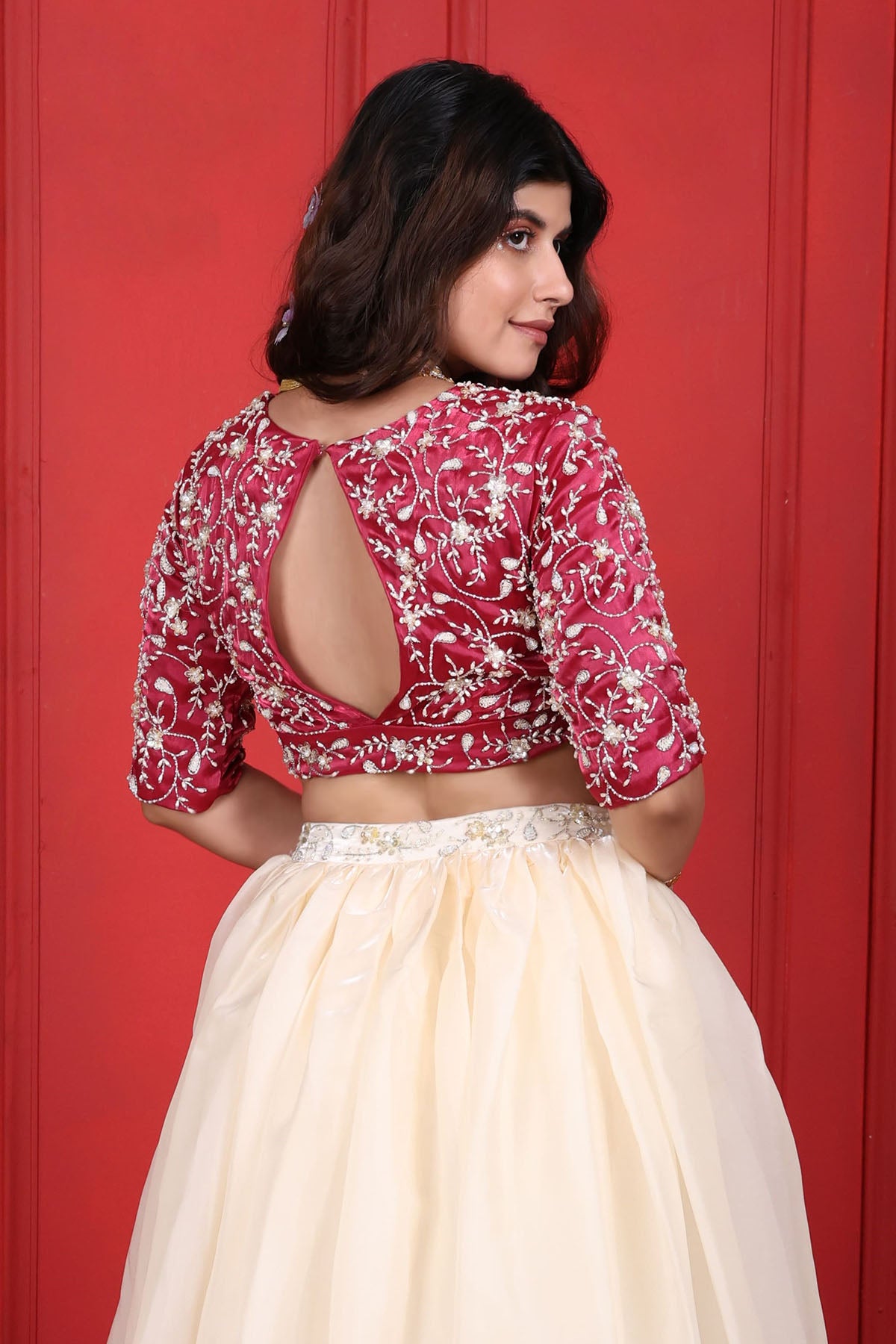 Multicolor Organza Lehenga Set