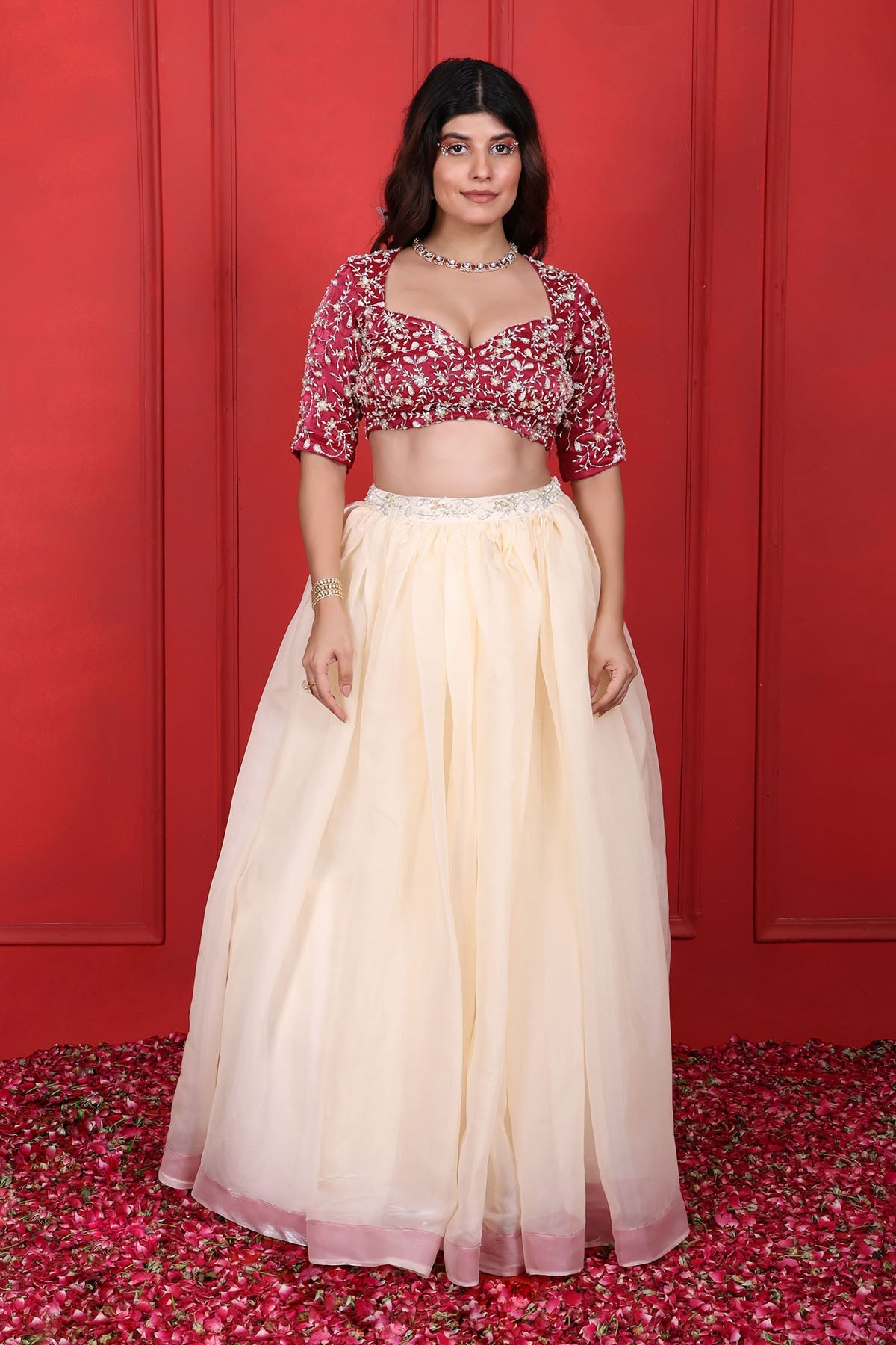 Buy Multicolor Organza Lehenga Set by Namita Sharma for women online at ScrollnShops