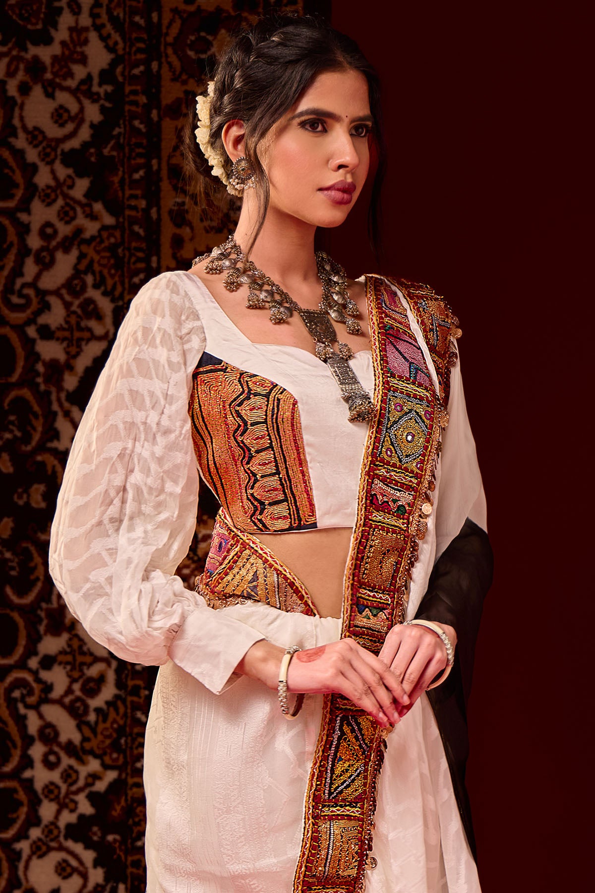 Multicolor Organza Saree Blouse