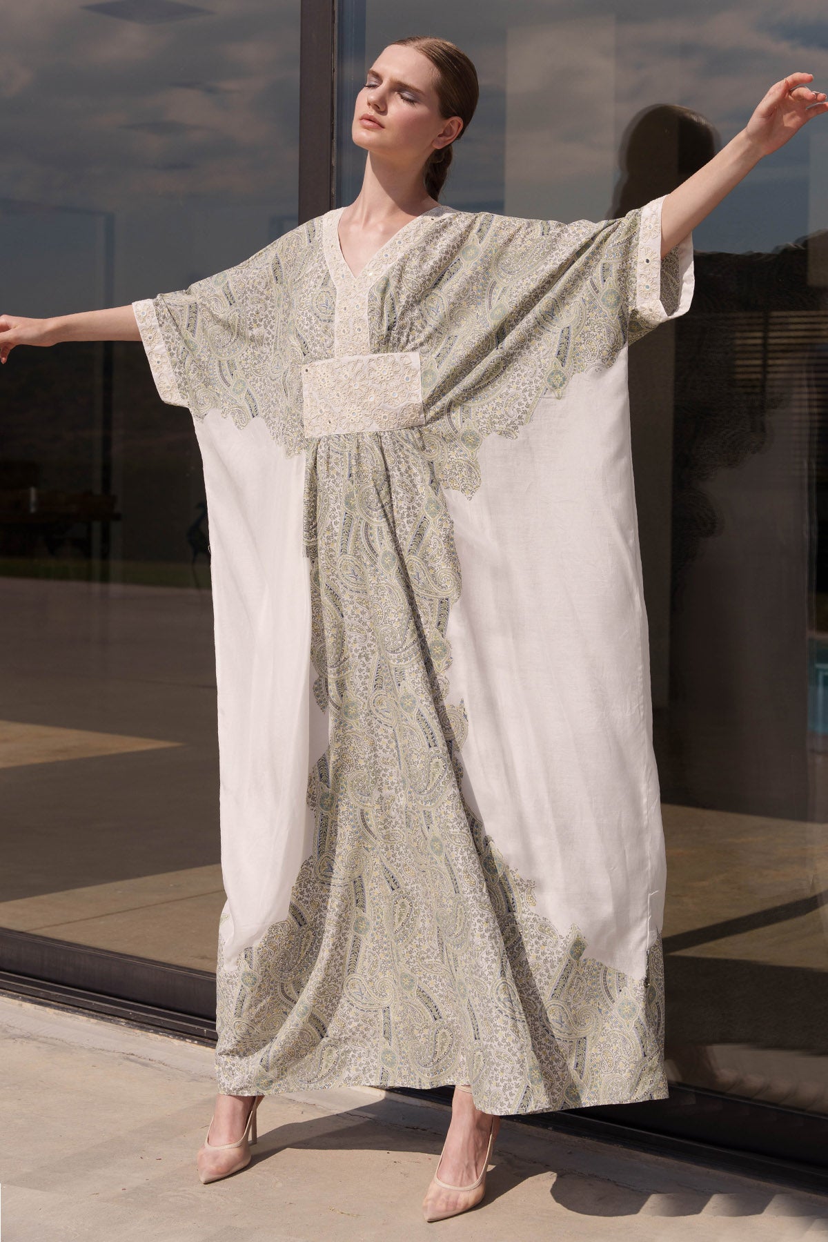 Multicolor Paisley Printed Kaftan