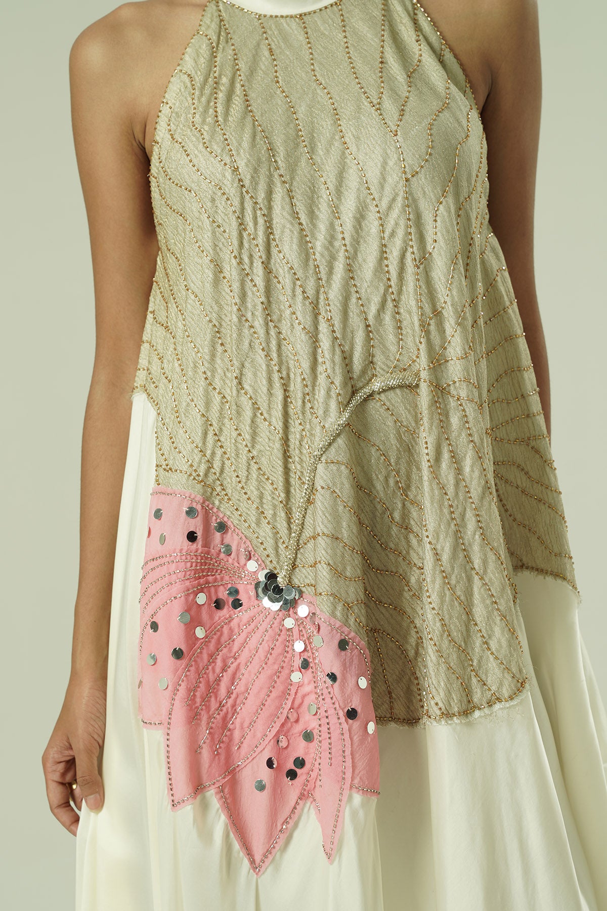 Multicolor Patch Halter Dress