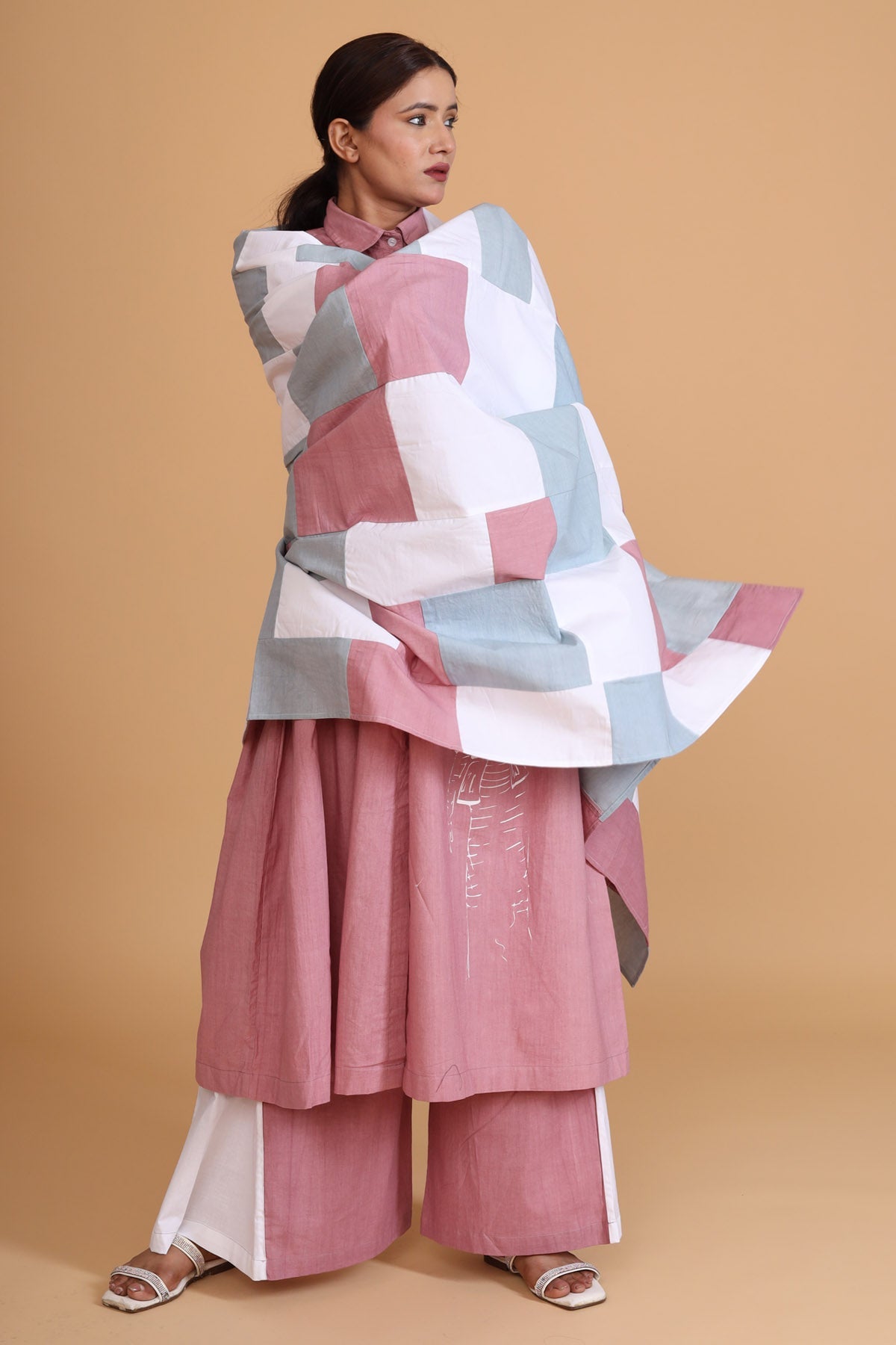 Buy Jaza Multicolor Patch Work Scarf -Vibrant Elegance at ScrollnShops