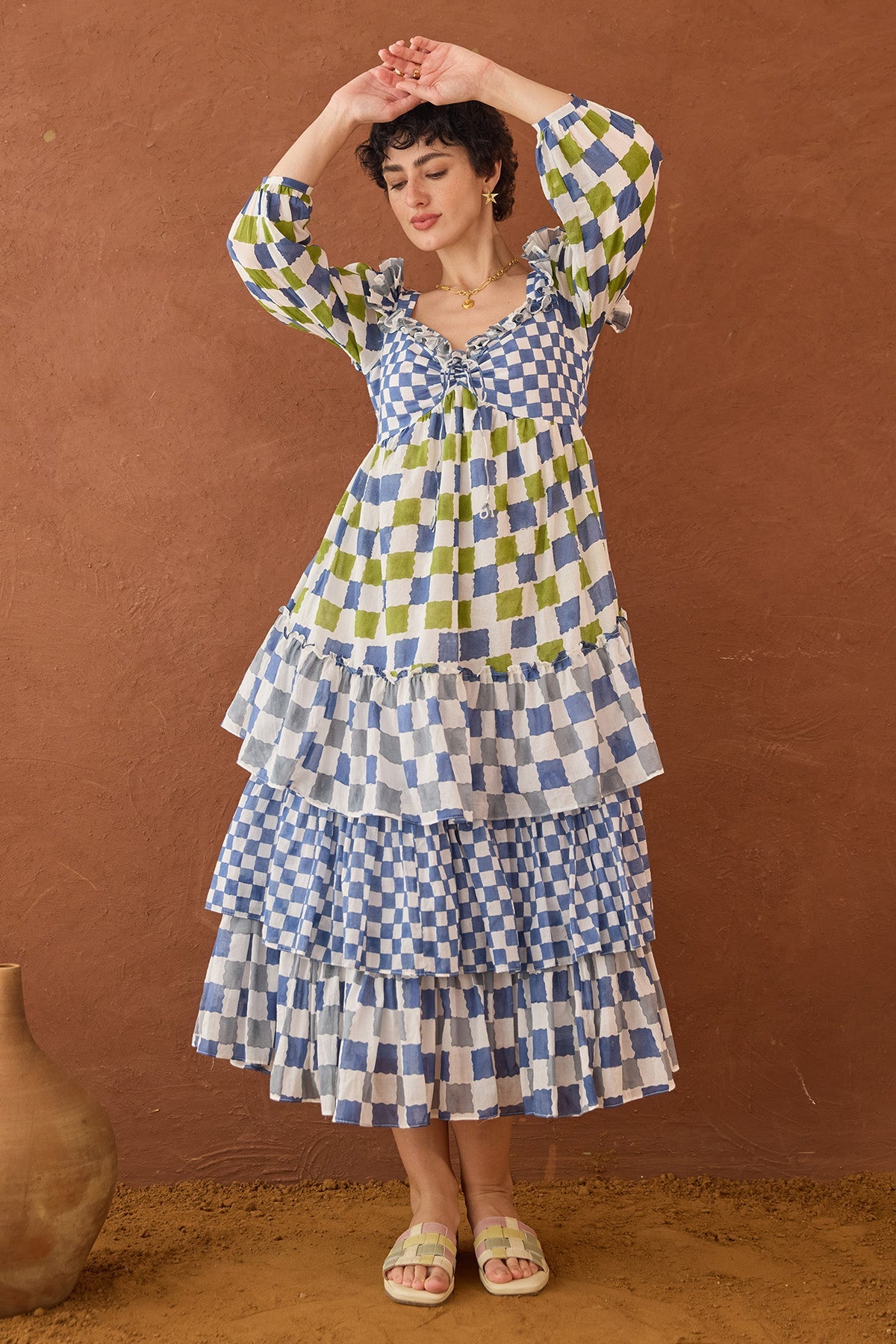 Buy Multicolor Patchwork Midi Dress by Taro India for women online at ScrollnShops