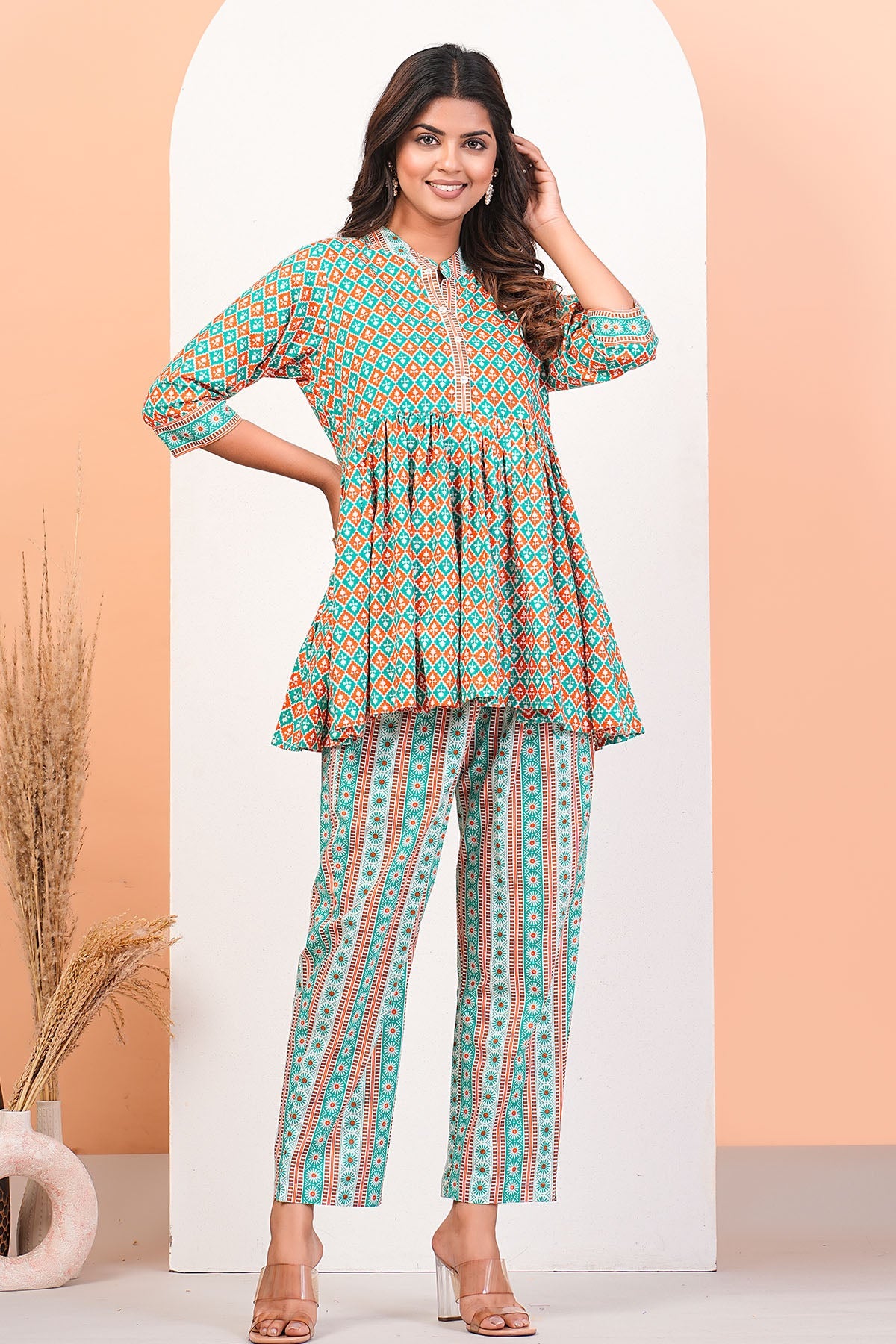 Buy Multicolor Peplum Top & Pants by Namita Sharma for Women online at ScrollnShops