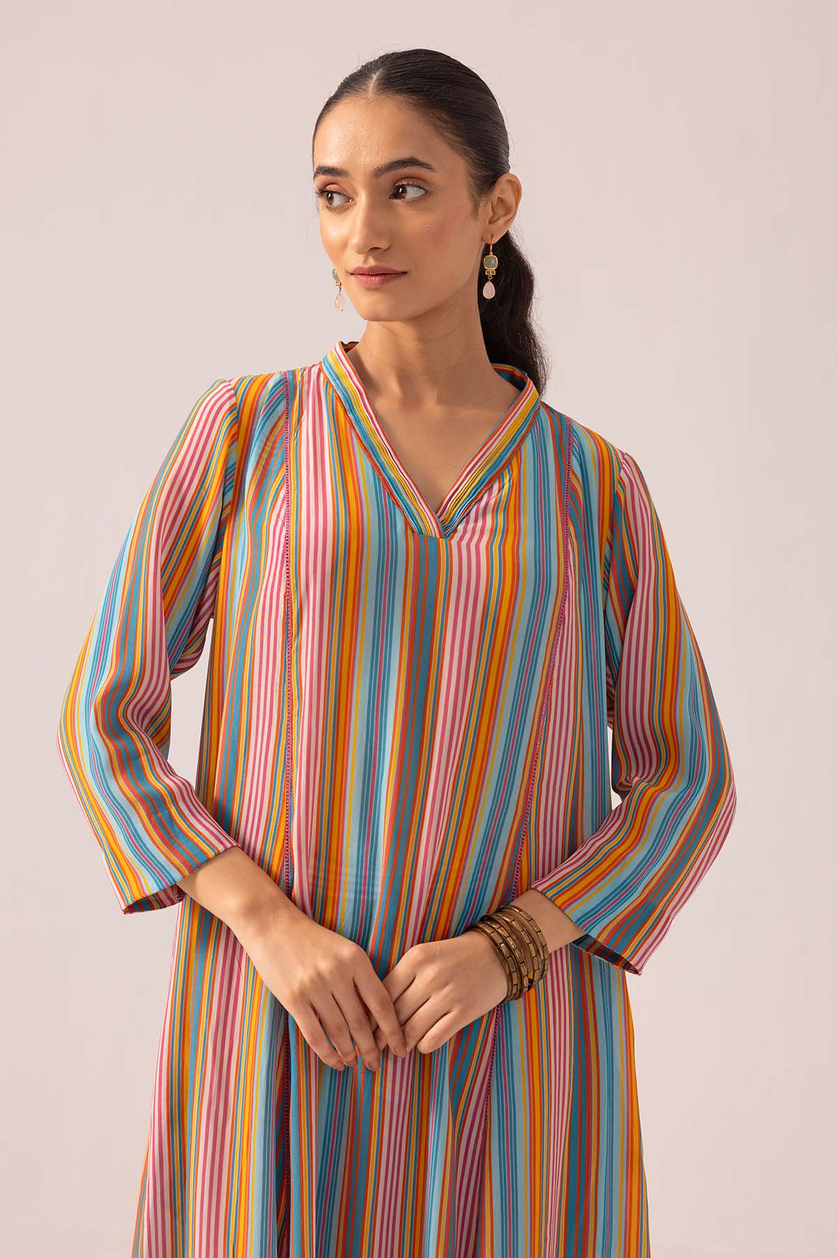 Buy Multicolor Pintuck Kurta & Pant By Label Shreya Sharma For Women Online at ScrollnShops