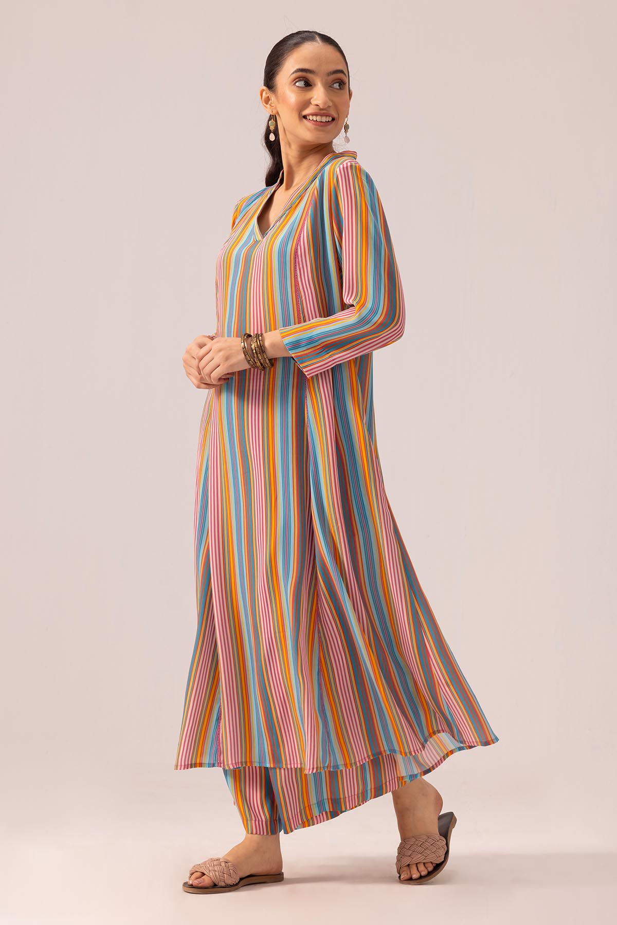 Multicolor Pintuck Kurta & Pant