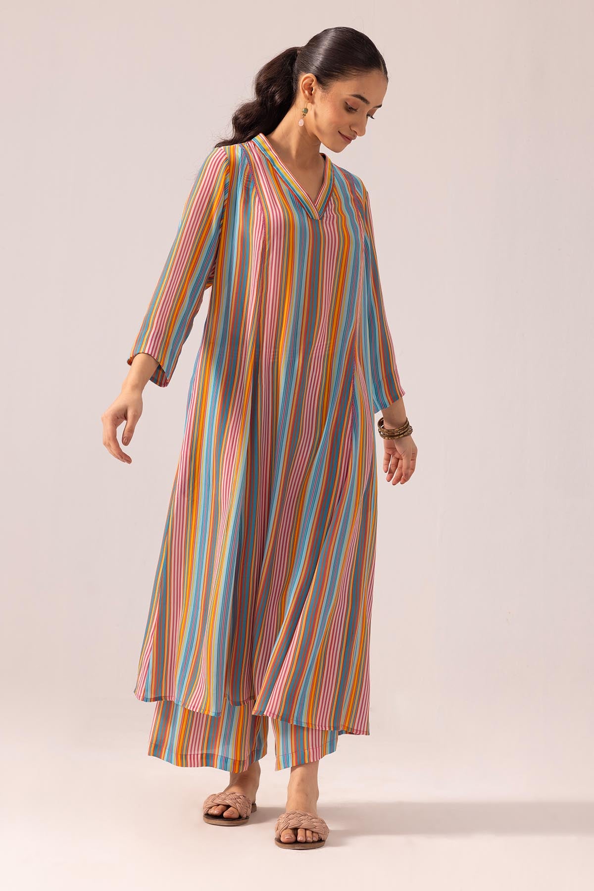 Multicolor Pintuck Kurta & Pant