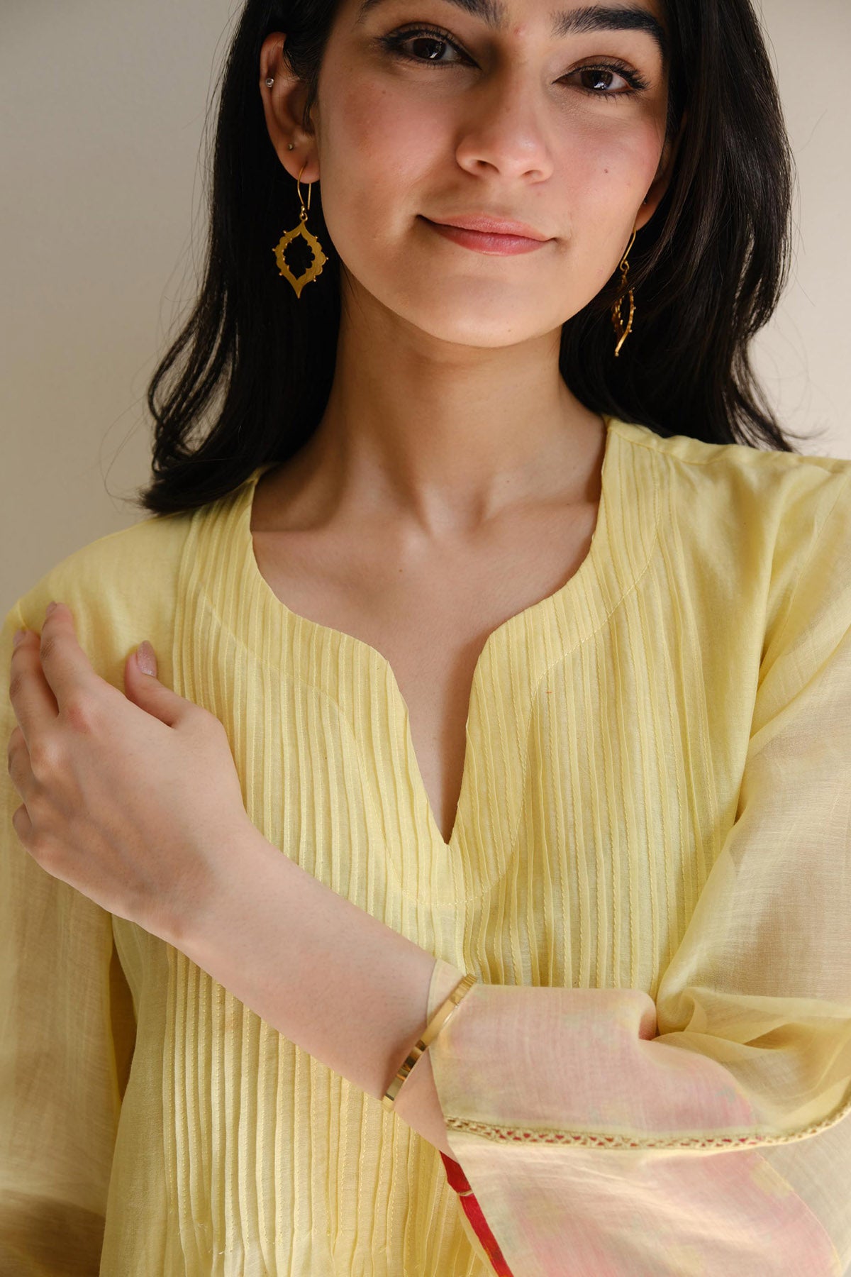 Multicolor Pintuck Kurta Set