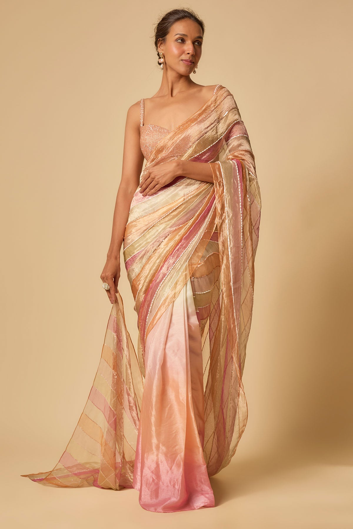 Buy Multicolor Pre-Stitched Saree by Masumi Mewawalla for women online at ScrollnShops