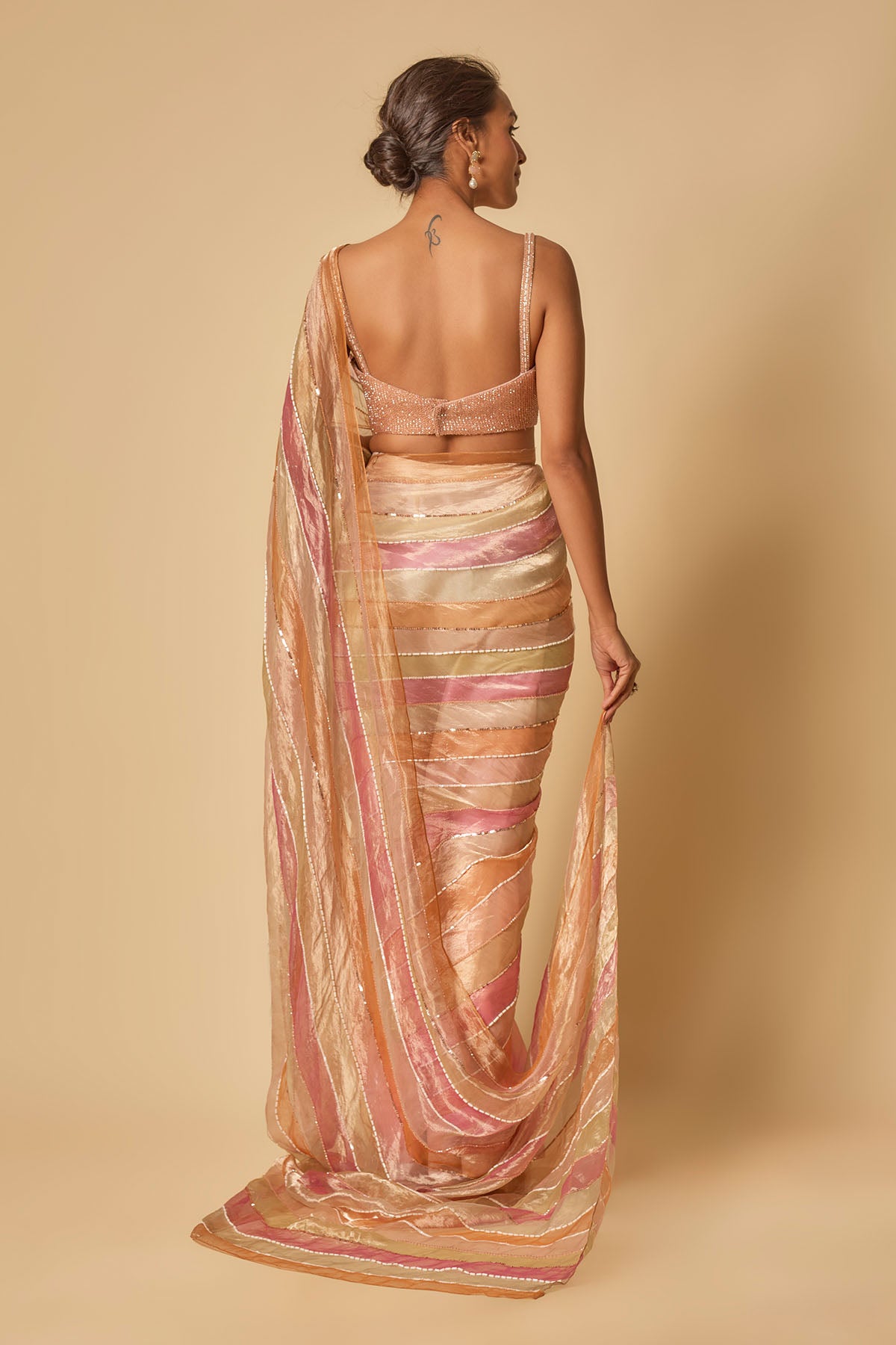 Multicolor Pre-Stitched Saree