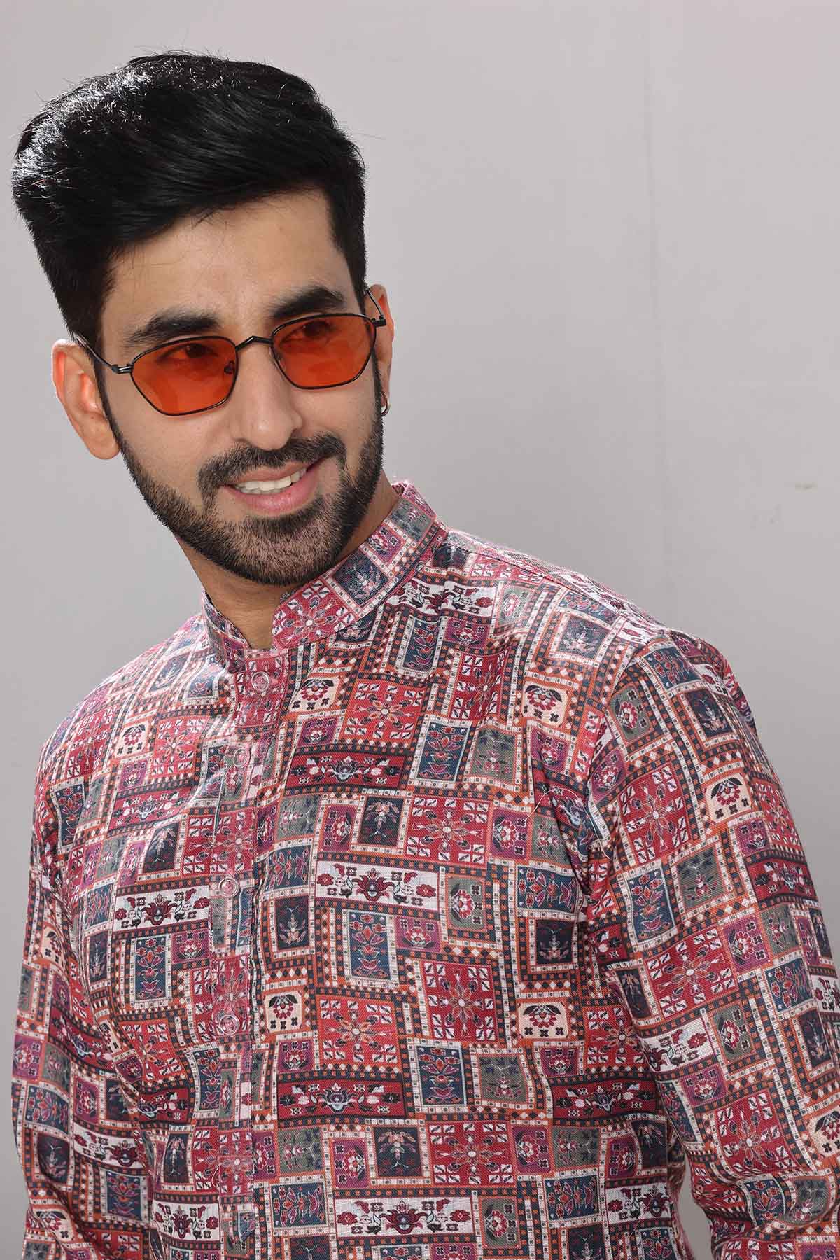 Multicolor Print Cotton Kurta