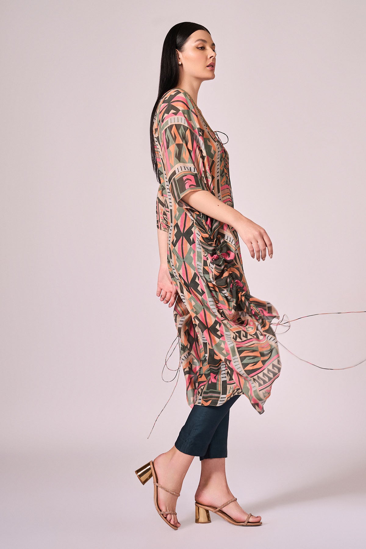 Multicolor Print Kaftan & Pants