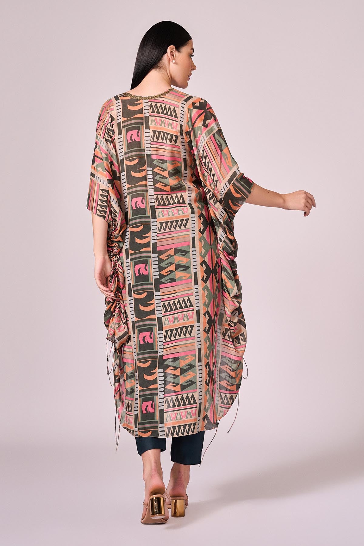Multicolor Print Kaftan & Pants