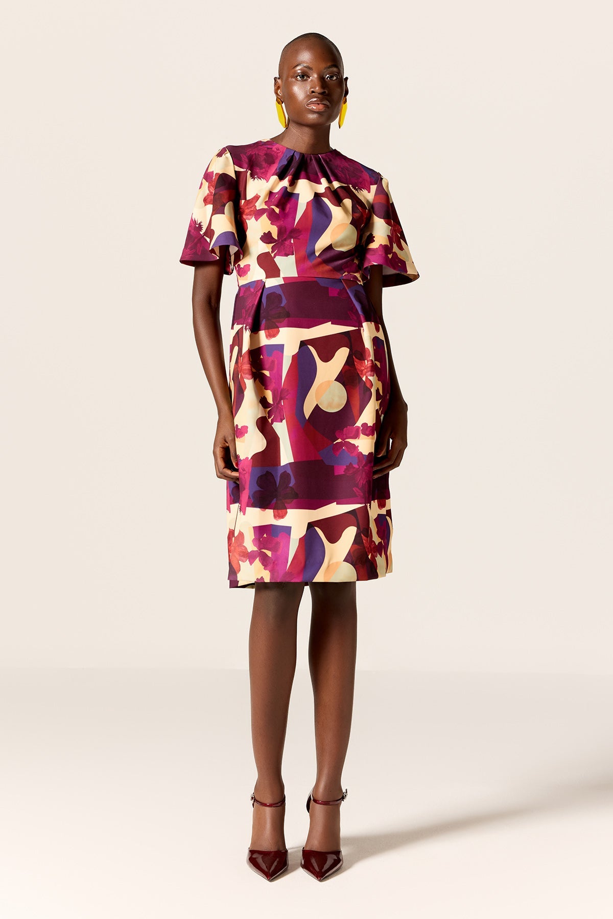 geometric print pleated dress Beatrice .b
