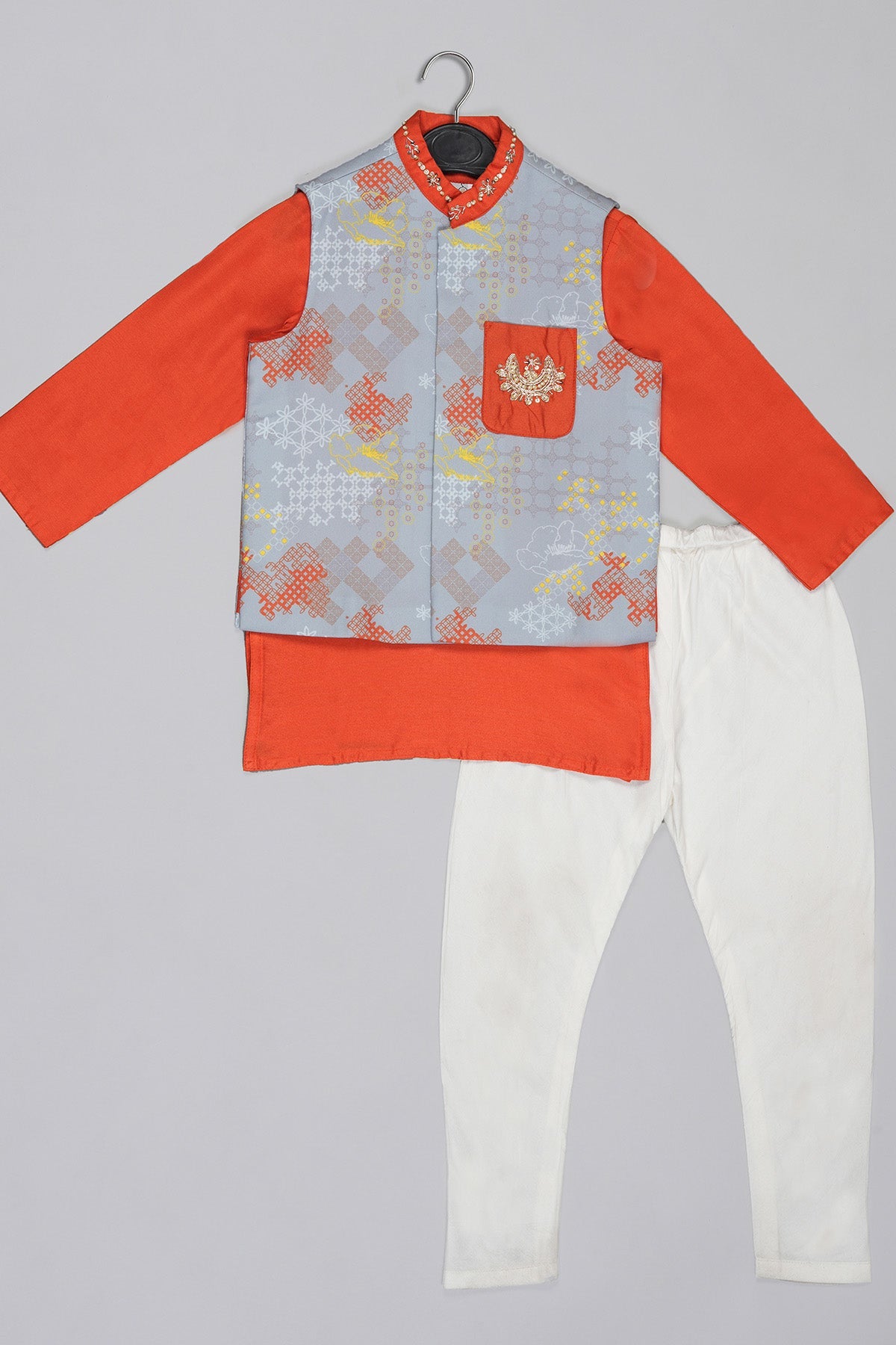 Buy Multicolor Printed Bundi Set for Kids by Little Brats Designer online available at scrollnshops