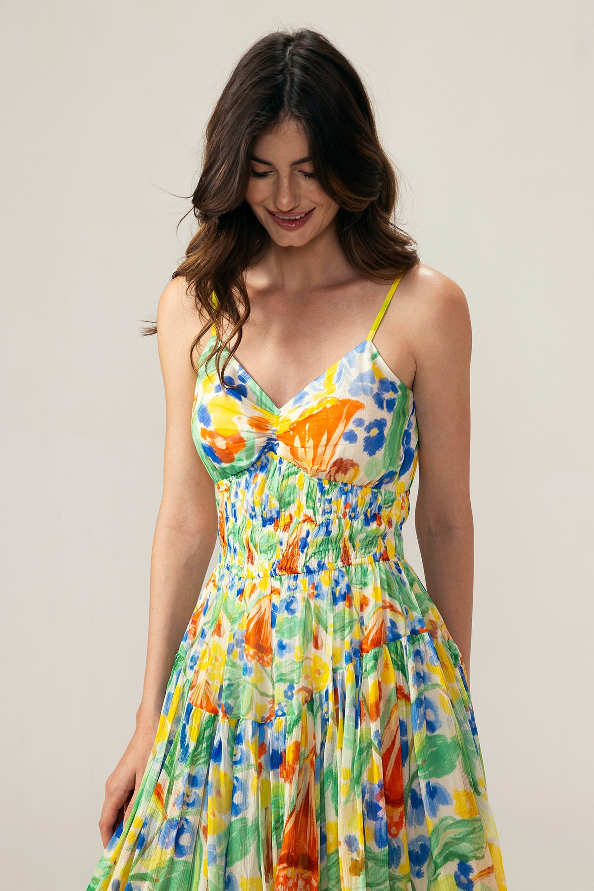 Multicolor Printed Cami Dress