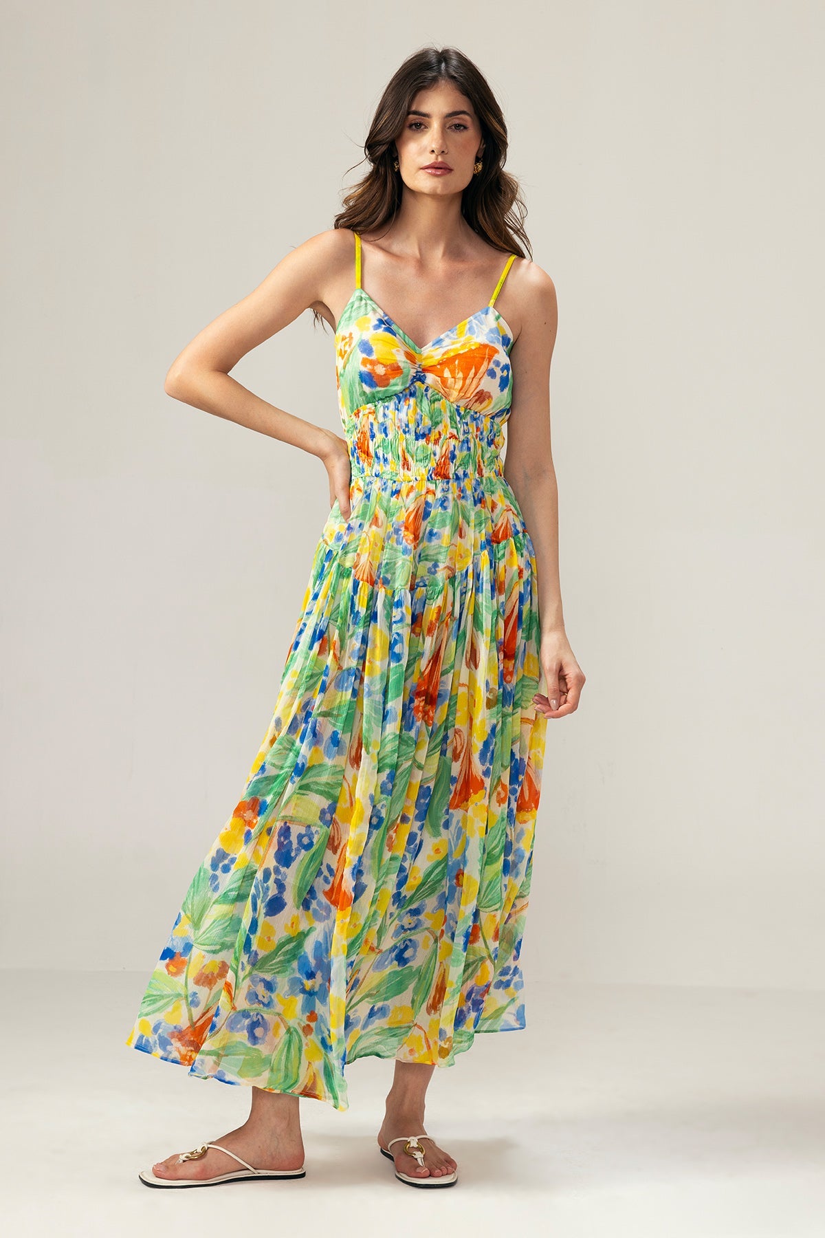 Buy Multicolor Printed Cami Dress by Reena Sharma for Women online at ScrollnShops