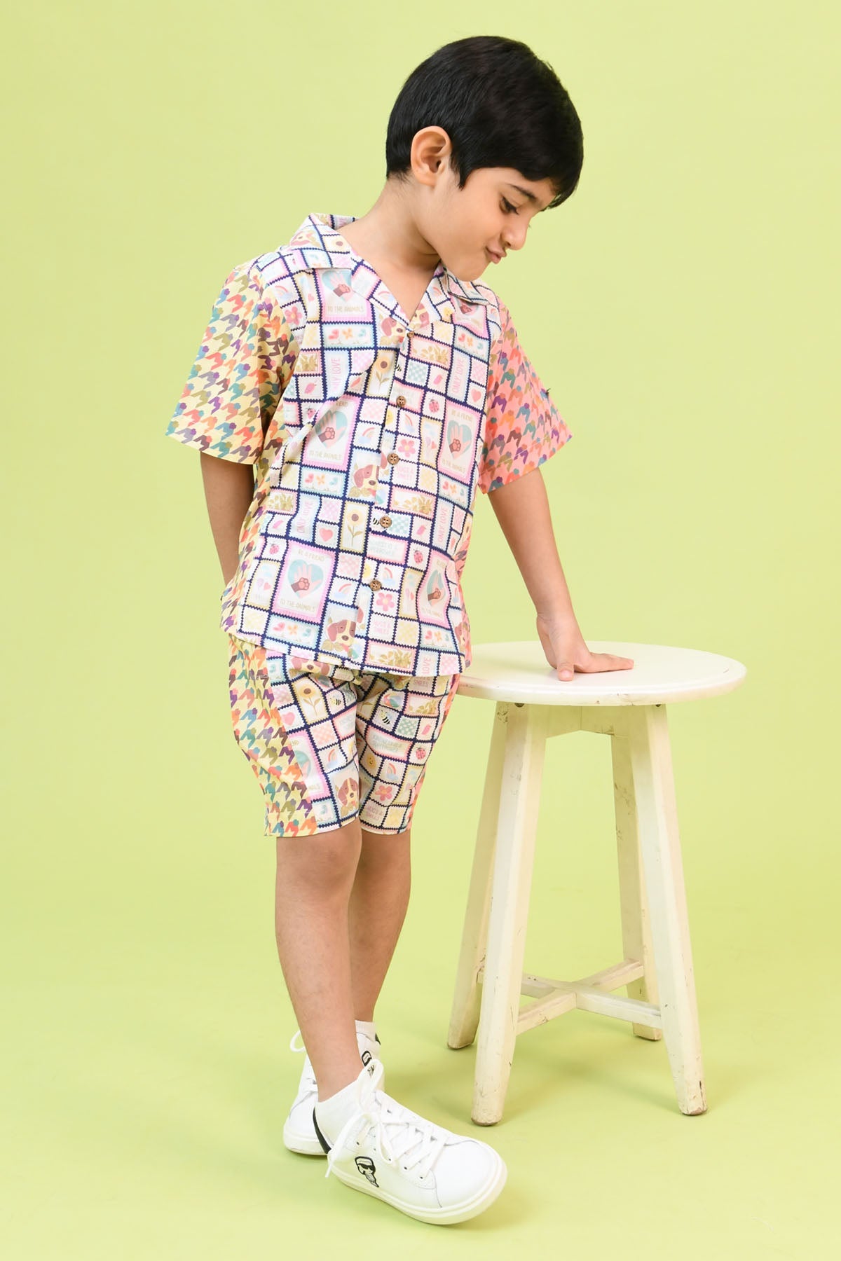 Little Shiro Multicolor Printed Co-ord Set for kids online at ScrollnShops