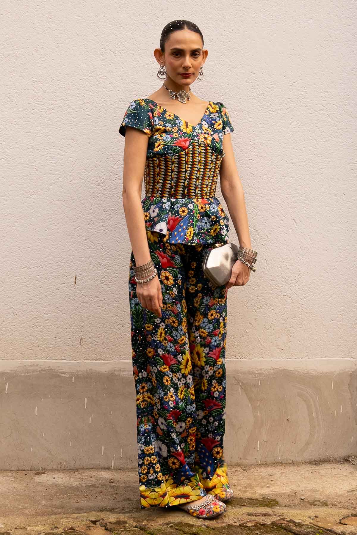 Multicolor Printed Top & Palazzo