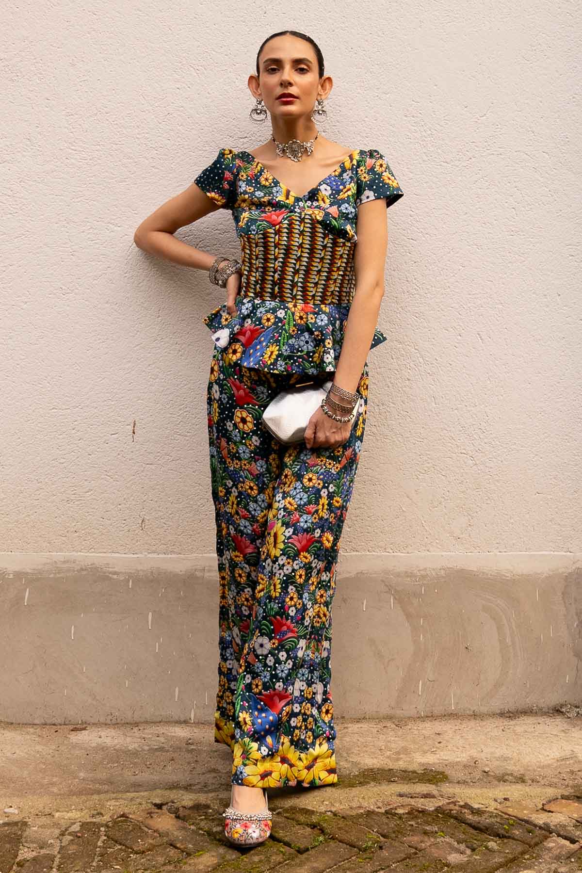 Buy Multicolor Printed Top & Palazzo by Saksham Neharicka for women online at ScrollnShops